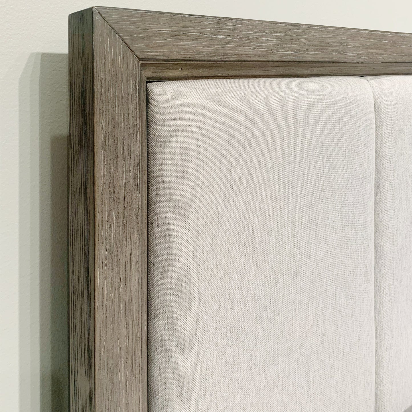 Ennesley Wood Upholstered Panel Bed Frame, Gray
