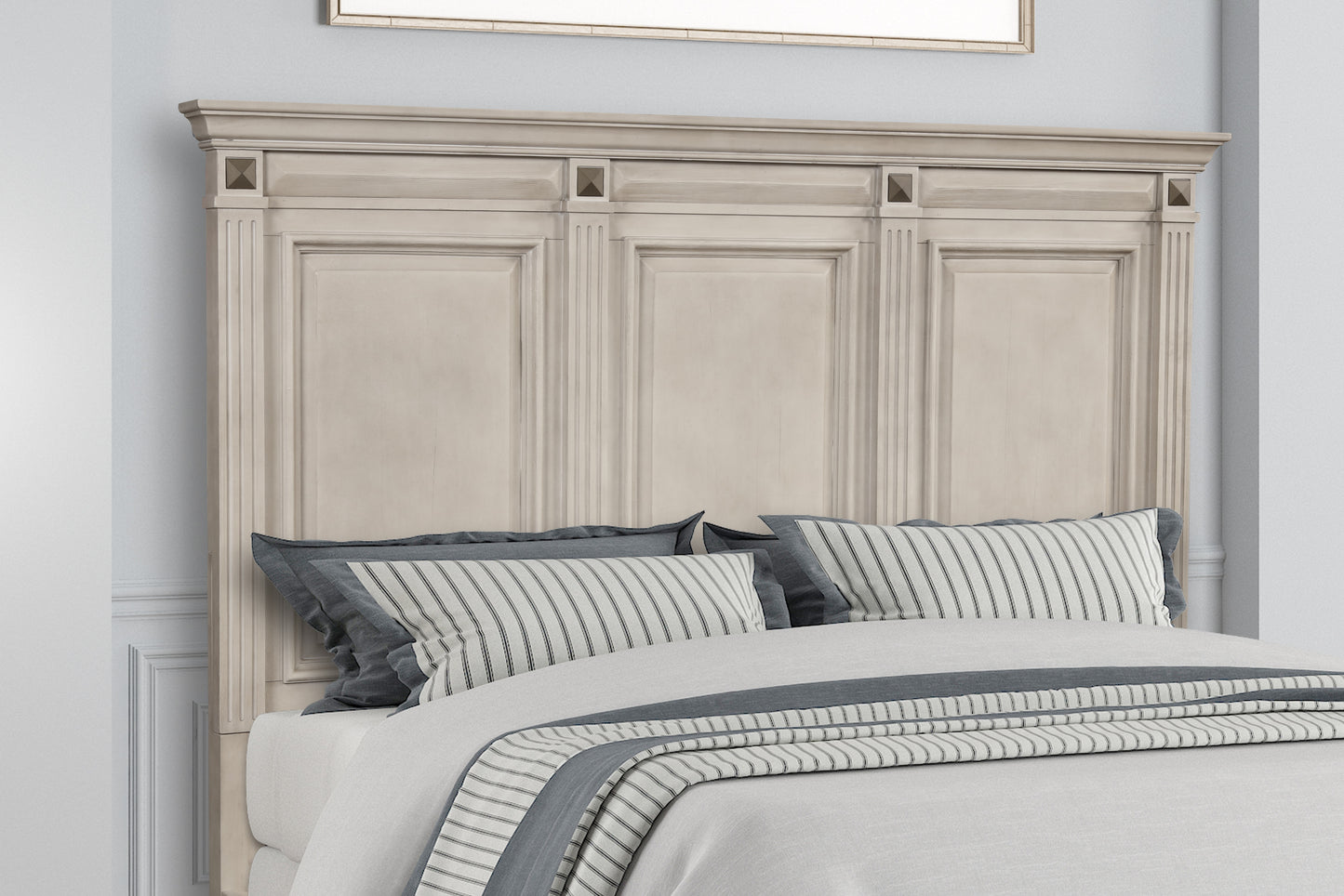 Renova Distressed Parchment Wood Bedroom Collection