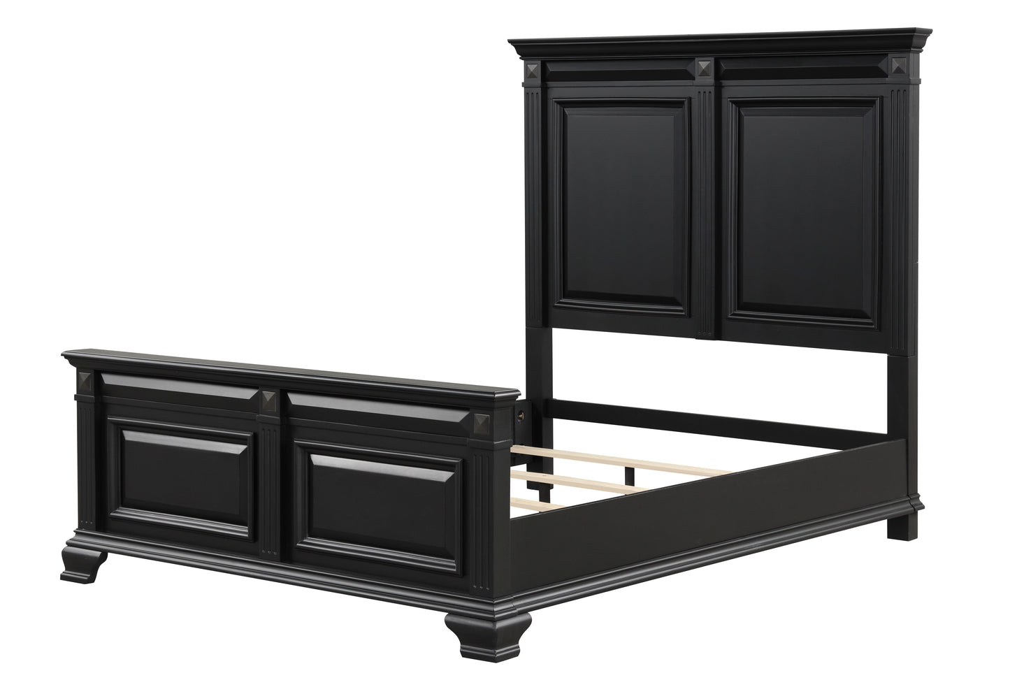Roundhill Furniture Renova Wood Panel Bed, Vintage Black