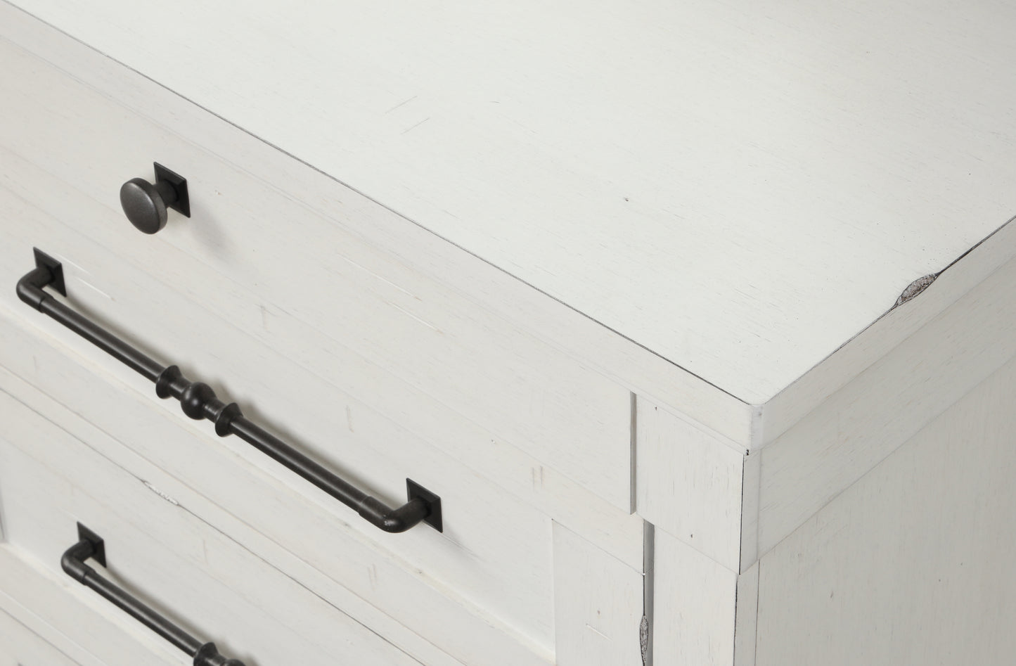 Laria Antique White Finish Wood 3-Drawer Nightstand