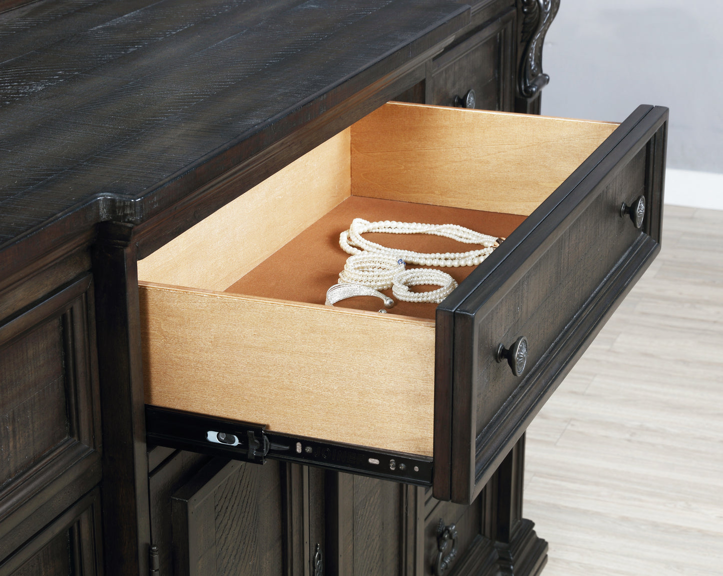 Farson Distressed Dark Walnut Finish Wood Bedroom Collection