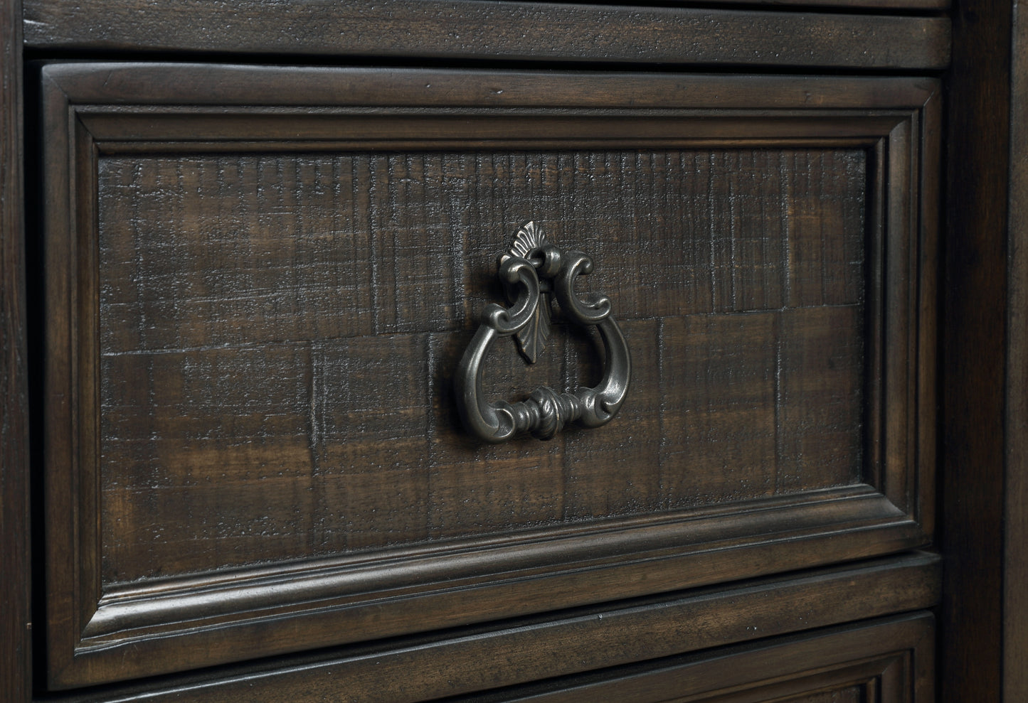 Farson Distressed Dark Walnut Finish Wood 3-Drawer Nightstand