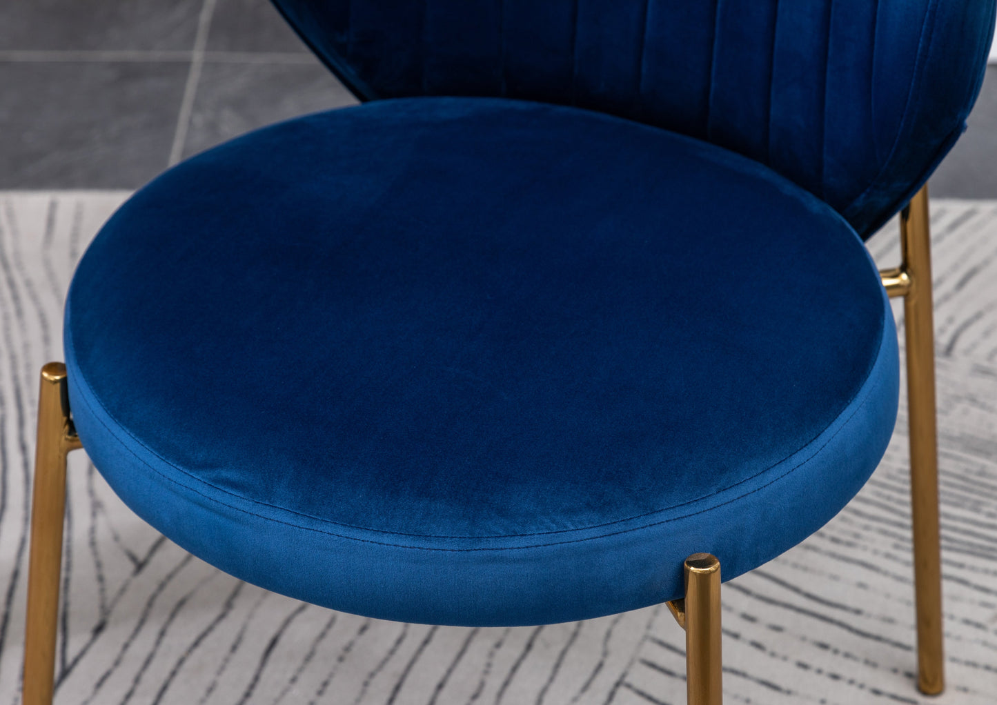 Amoa Contemporary Velvet Upholstery Dining Chair, Blue