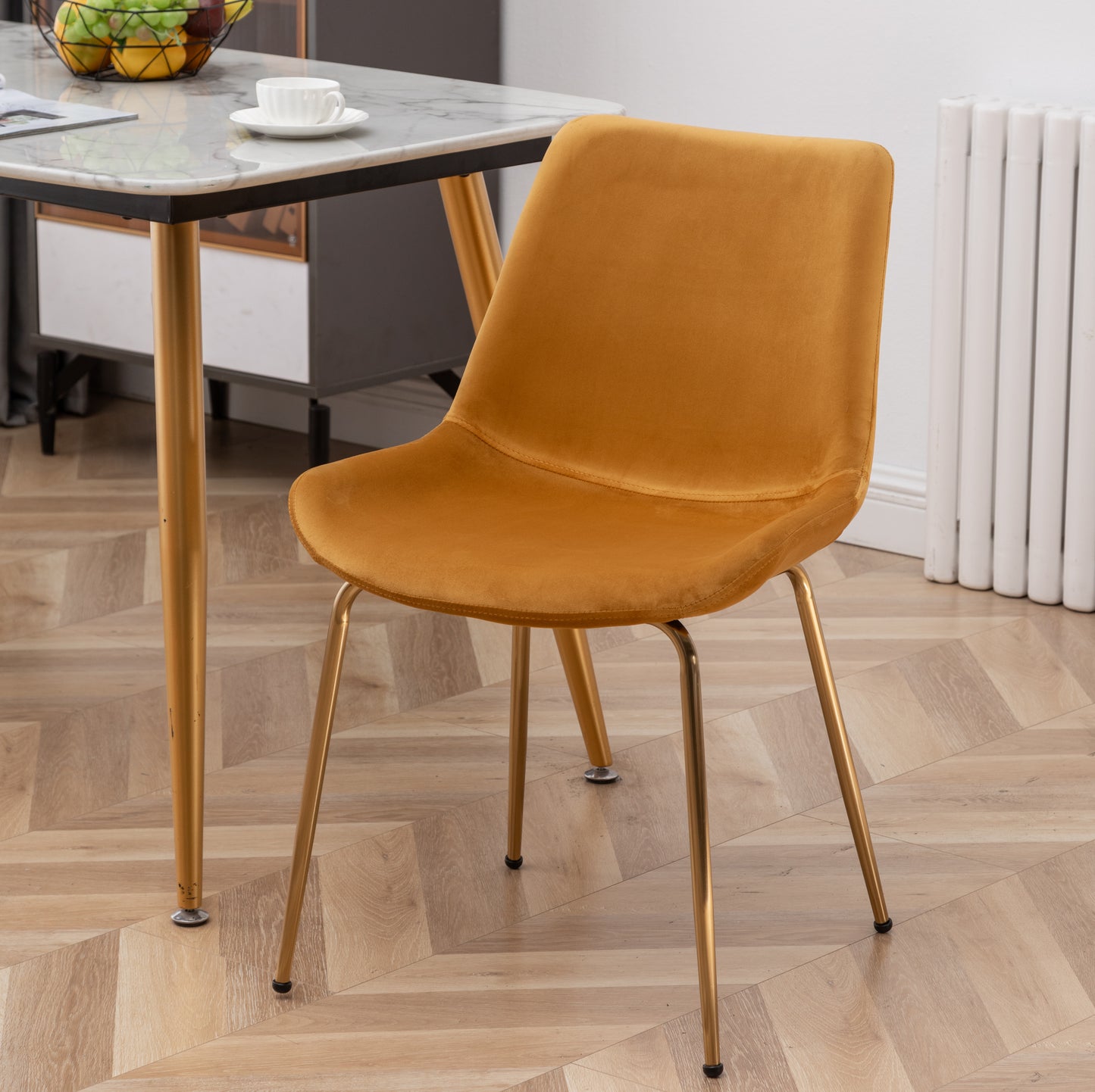 Roundhill Furniture Aufurr Modern Velvet Dining Chair, Set of 2, Glod