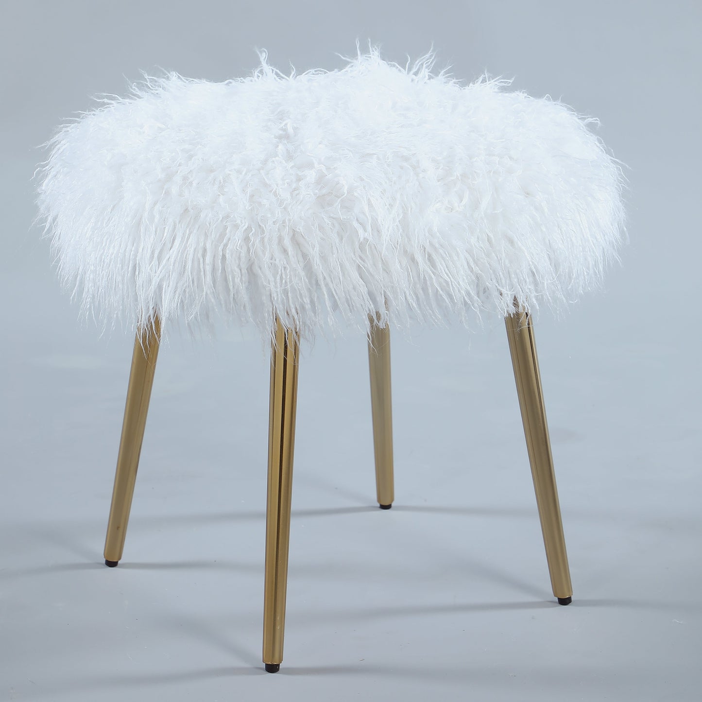 Ravni Faux Fur Accent Chair with Ottman