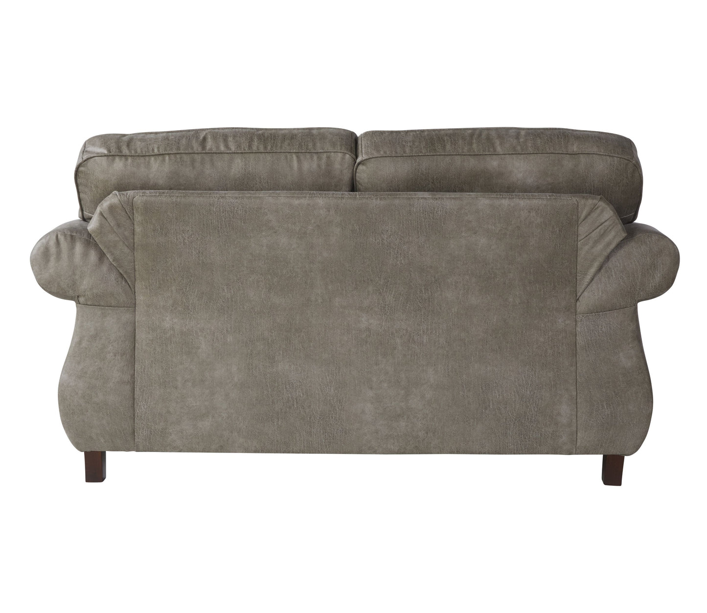 Leinster Faux Leather Upholstered Nailhead Loveseat in Stone Gray