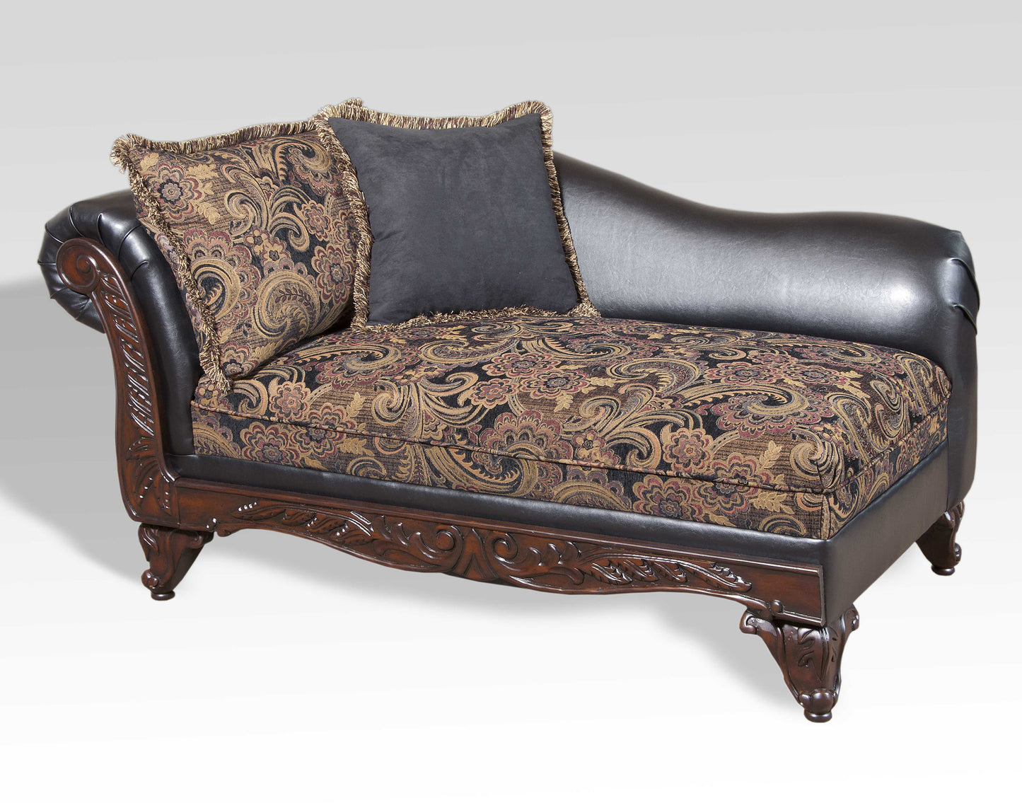 San Marino 2-Tone Chocolate Microfiber Chaise Made in USA