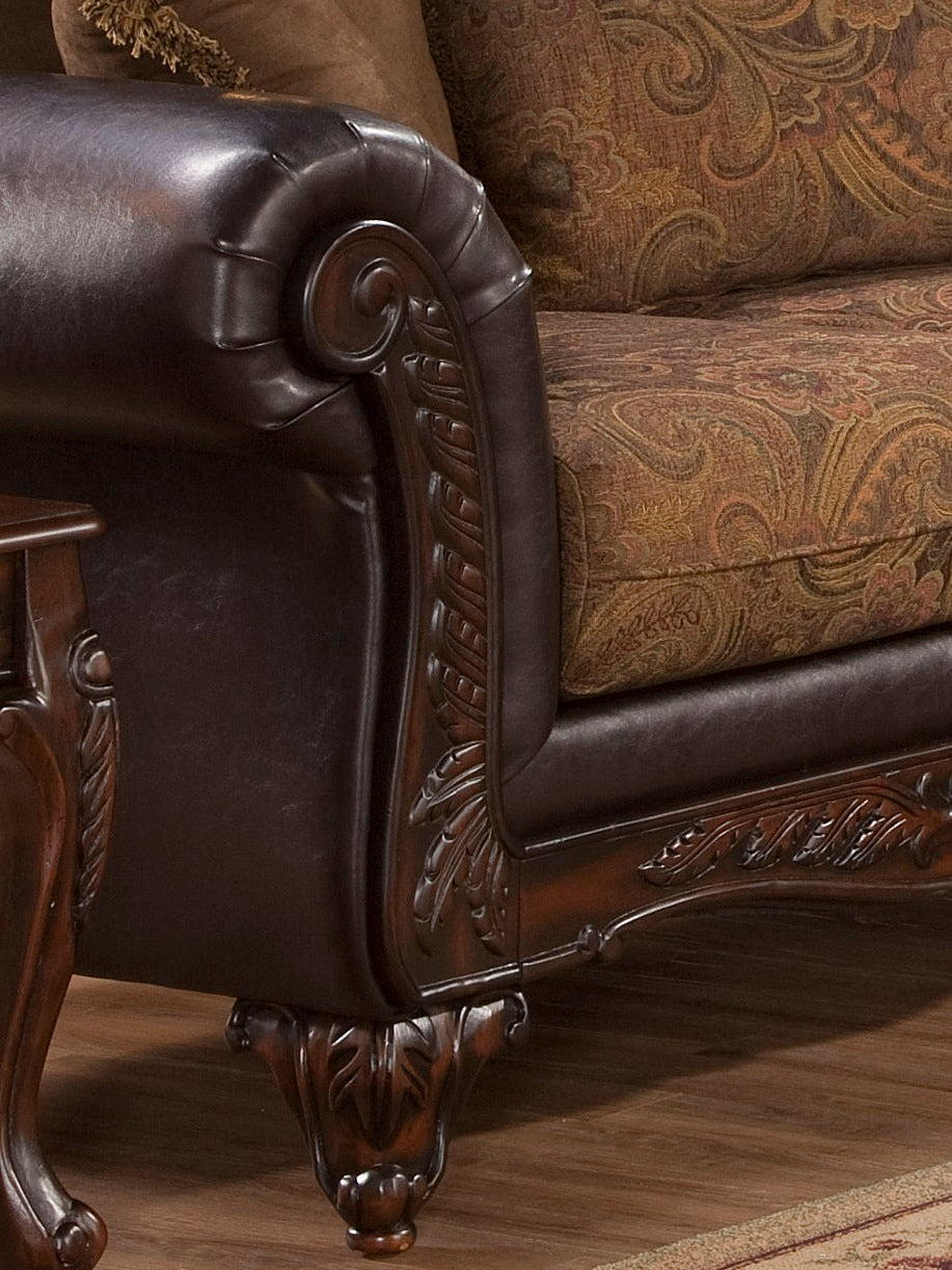 San Marino 2-Tone Chocolate Microfiber Chaise Made in USA