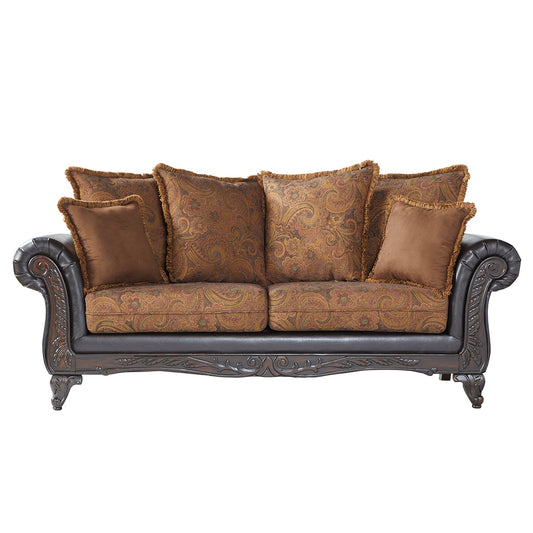 San Marino 2-Tone Chocolate Microfiber Sofa