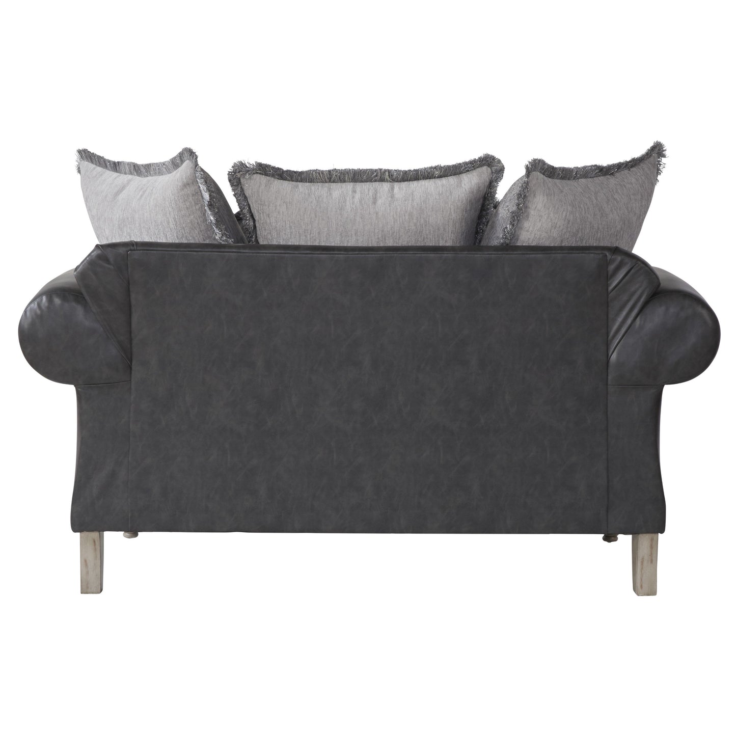 San Marino 2-Tone Fabric Wooden Frame Loveseat, Gray