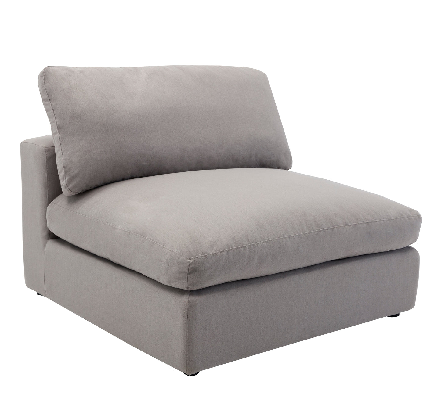Rivas Contemporary Feather Fill 7-Piece Modular Sectional Sofa with Ottoman, Graphite