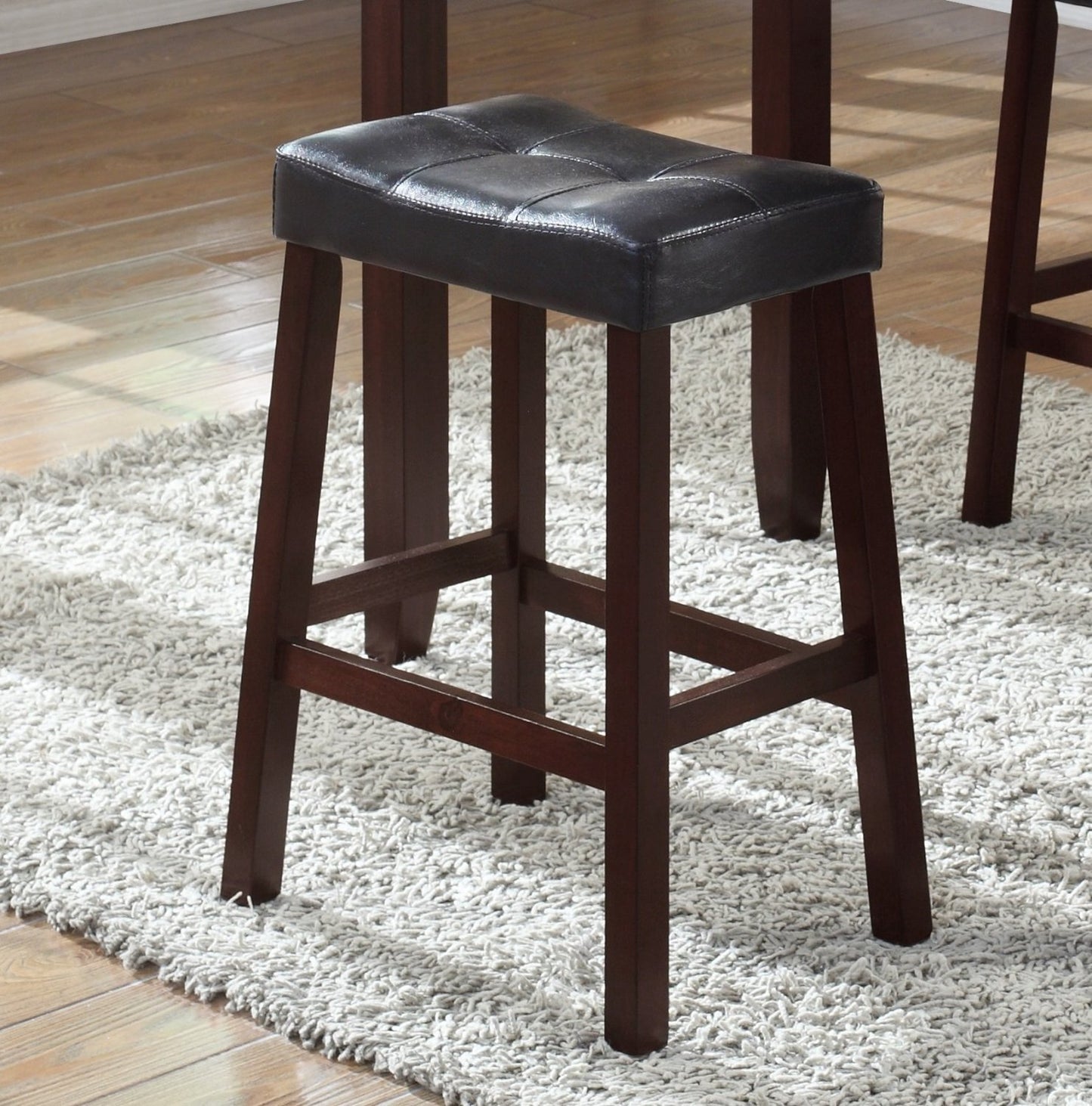 3-piece Counter Height Glossy Print Marble Breakfast Table with Stools