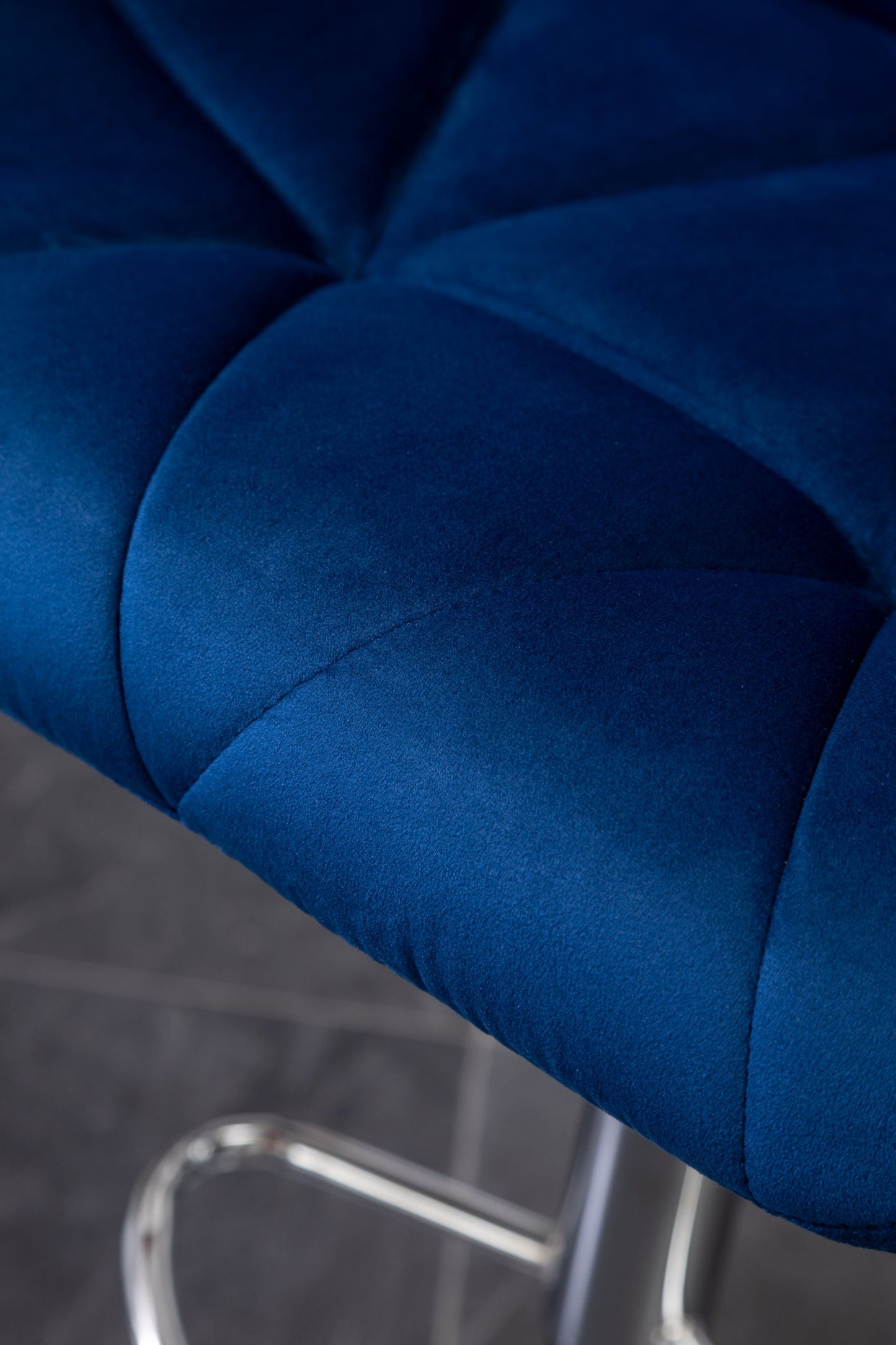 Breni Velvet Diamond Tufted Swivel Adjustable Height Barstool, Set of 2, Blue