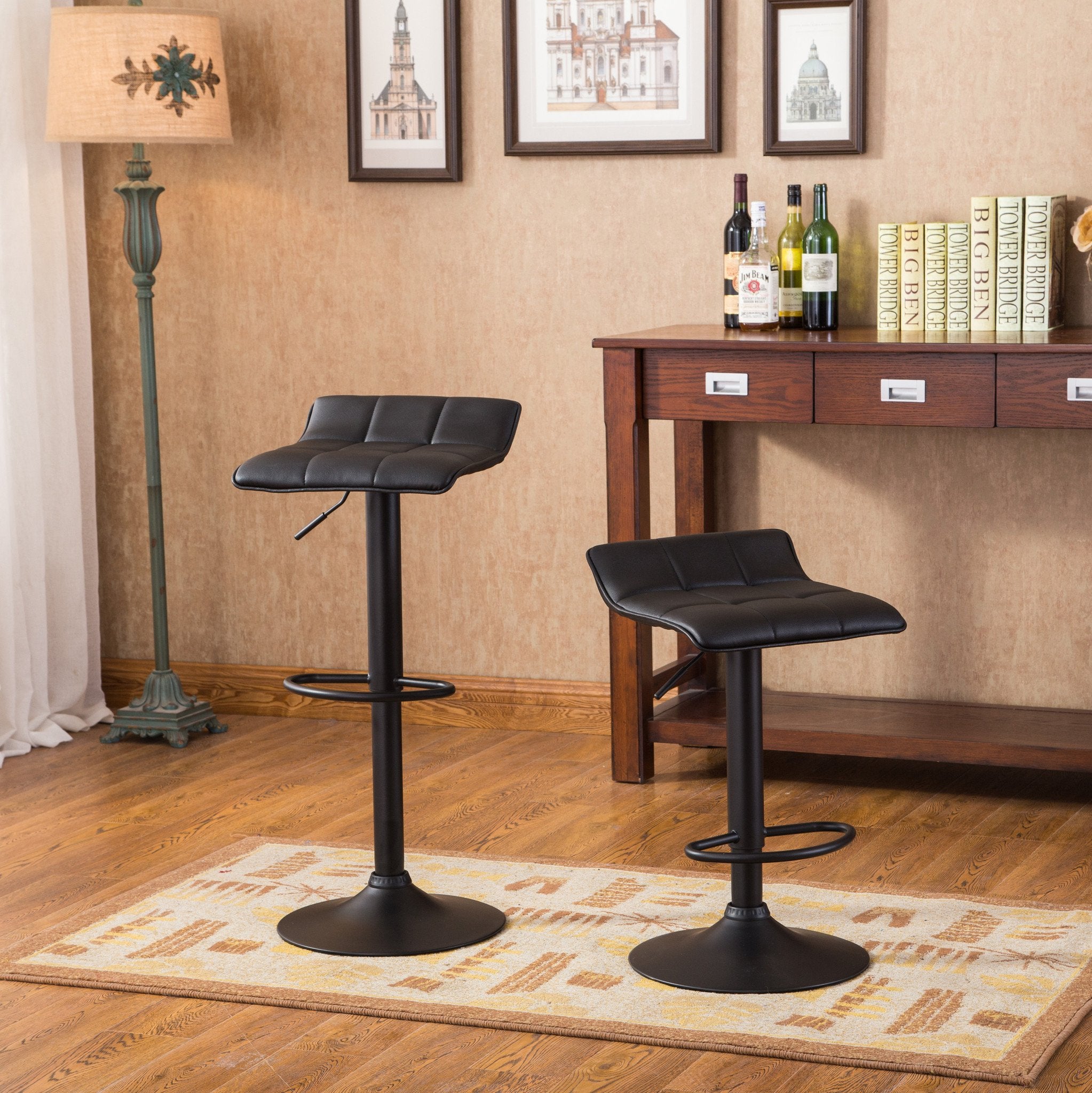 Adjustable swivel table & deals bar stools