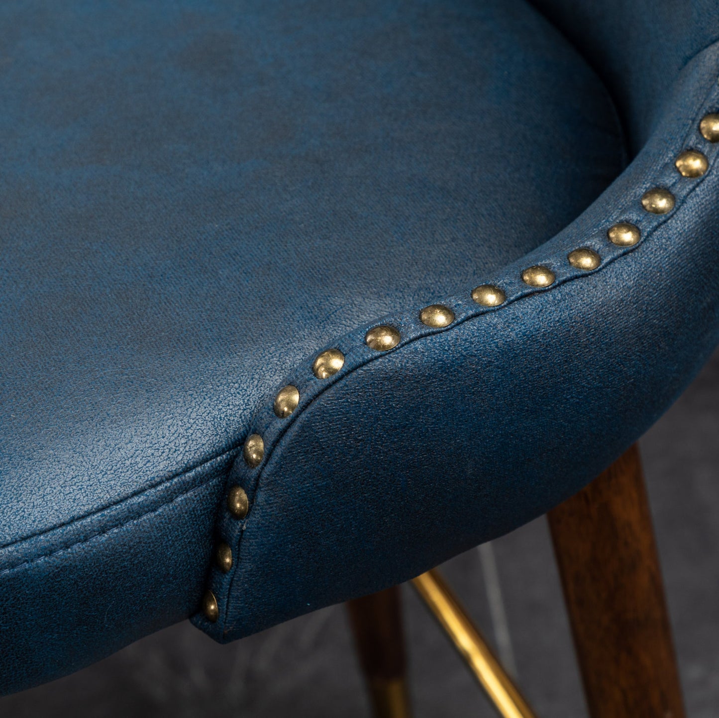 Roundhill Furniture Nevis Mid-century Modern Faux Leather Tufted Nailhead Trim Barstools, Set of 2