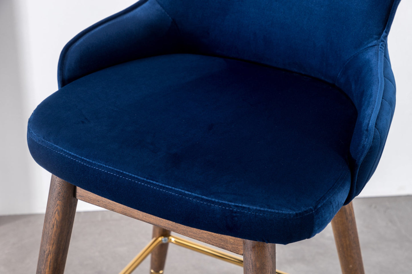 Leland Fabric Upholstered Wingback Bar Stools, Set of 2, Blue