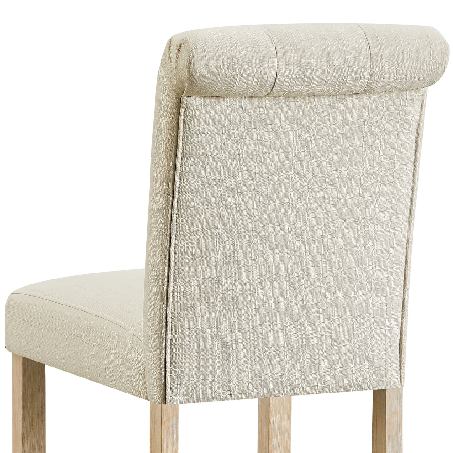 Siena Counter Height Button Tufted Back Solid Wood Stools, Set of 2, Tan