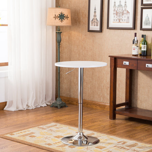 Adjustable Wood and Metal Bar Table