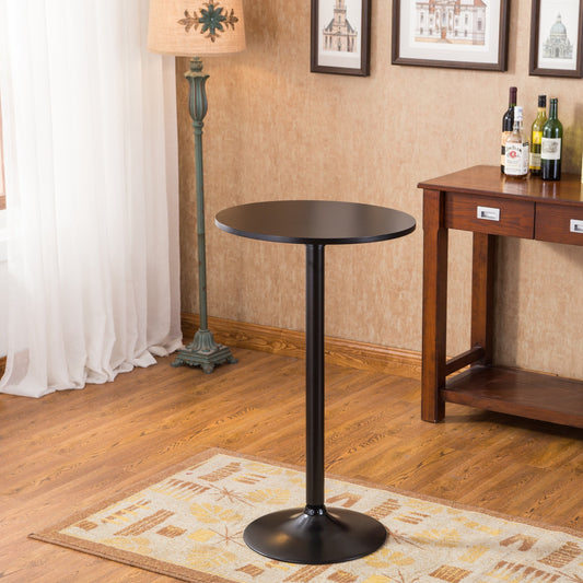 Belham Black Round Adjustable Metal Base Bar Table