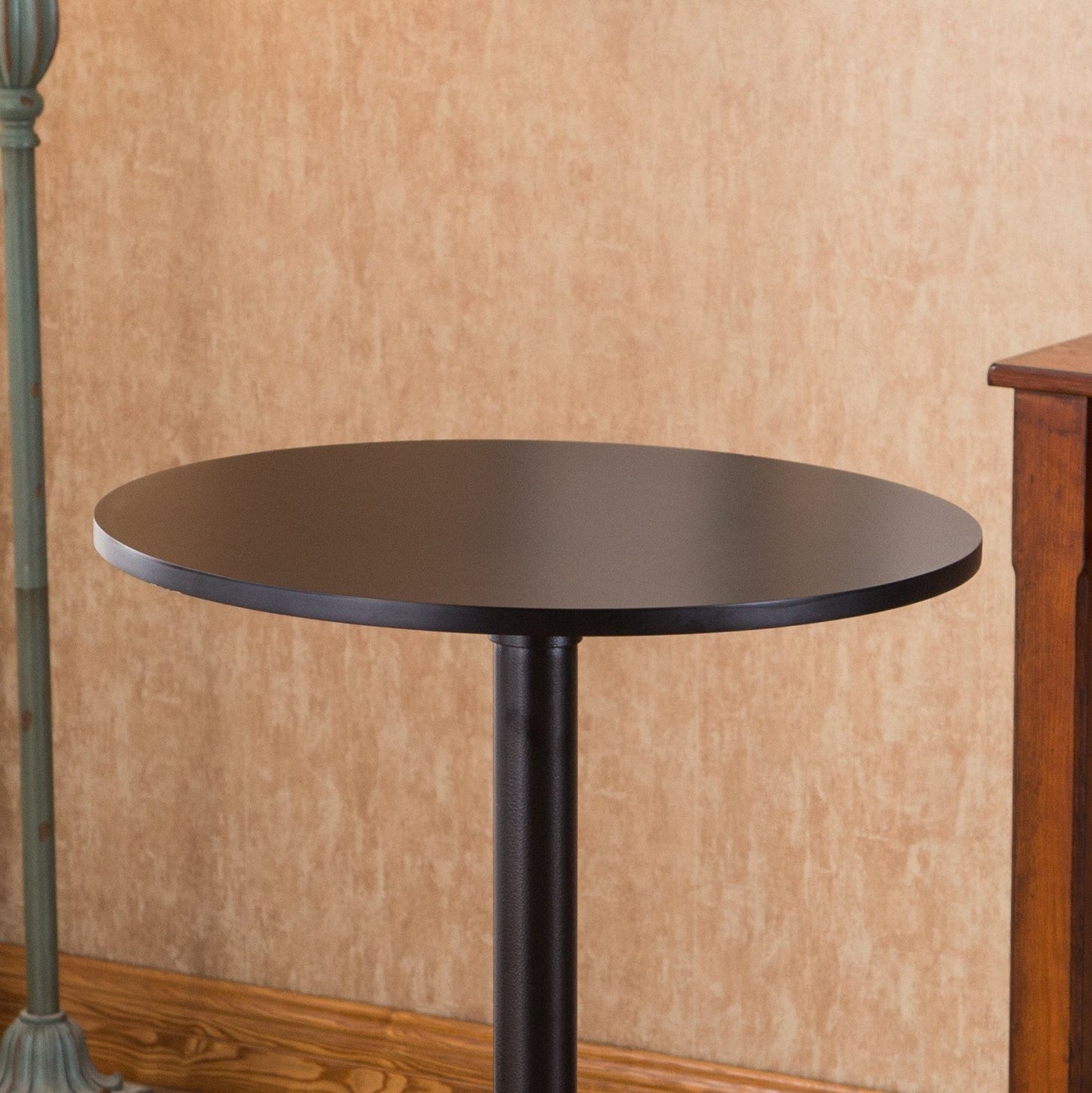 Belham Black Round Adjustable Metal Base Bar Table