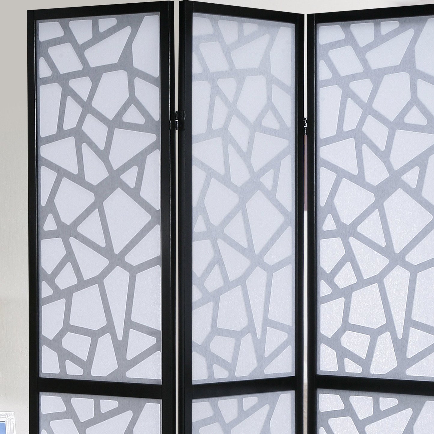 Giyano Black 4 Panel Screen Room Divider