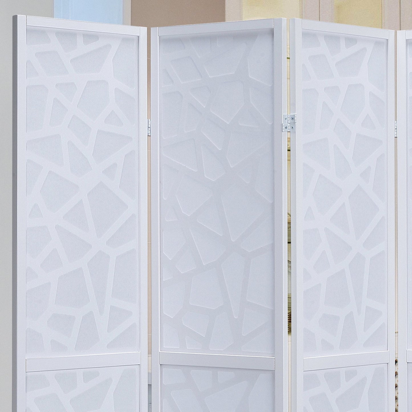 Giyano White 4 Panel Screen Room Divider