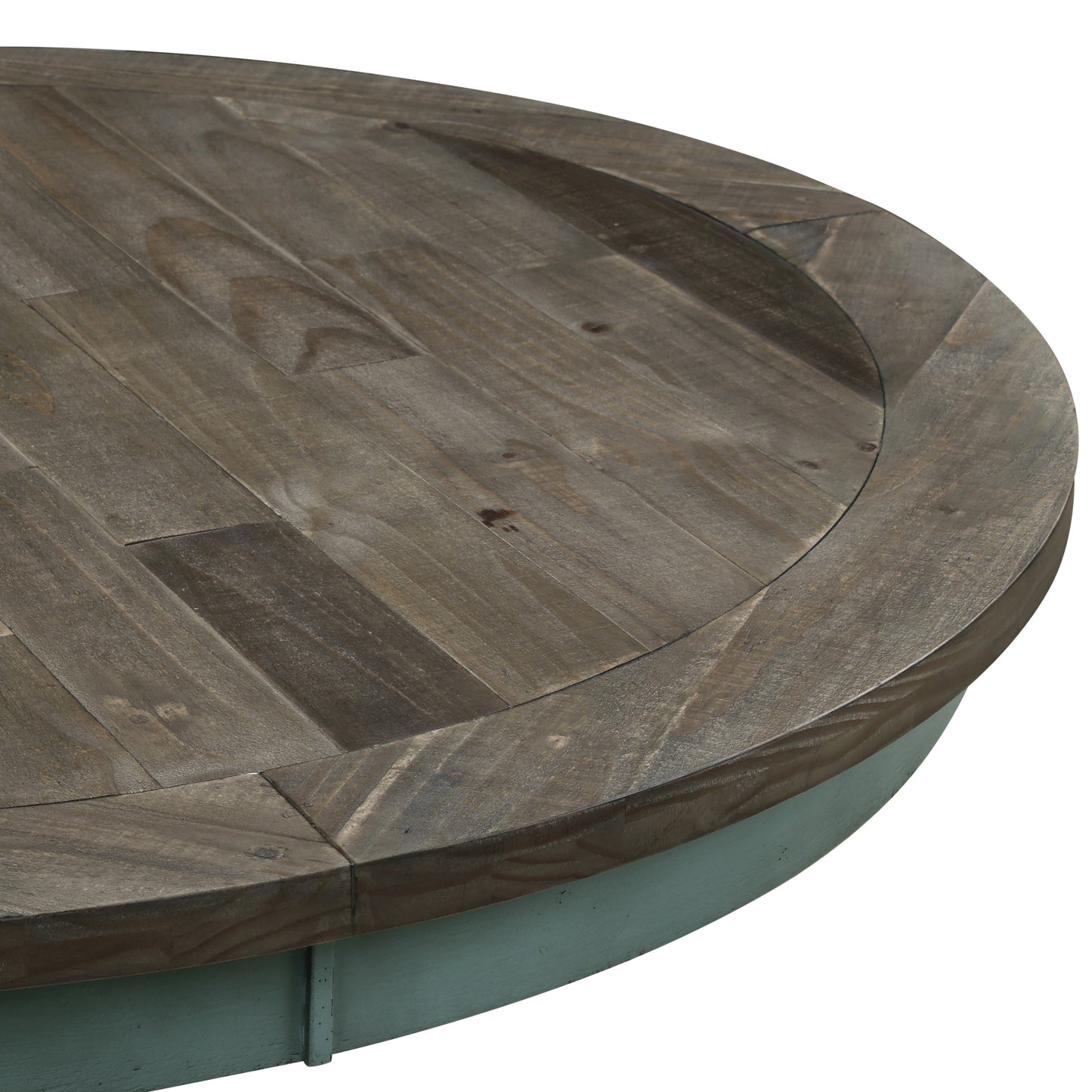 Prato Round Blue and Brown Two-Tone Finish Wood Dining Table