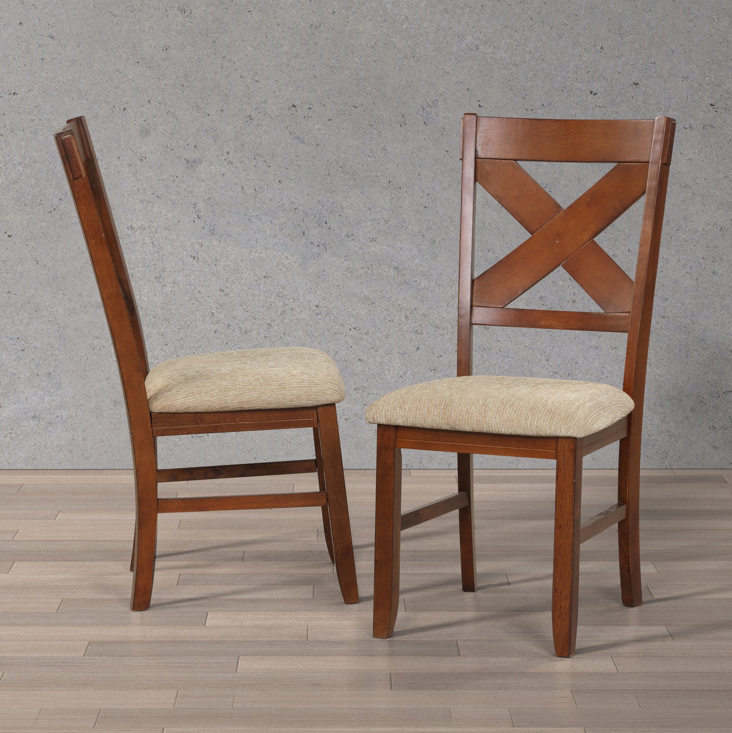 Karven Wood 6-Piece Dining Set, Extendable Trestle Dining Table with 4 Chairs and Bench, Dark Hazelnut