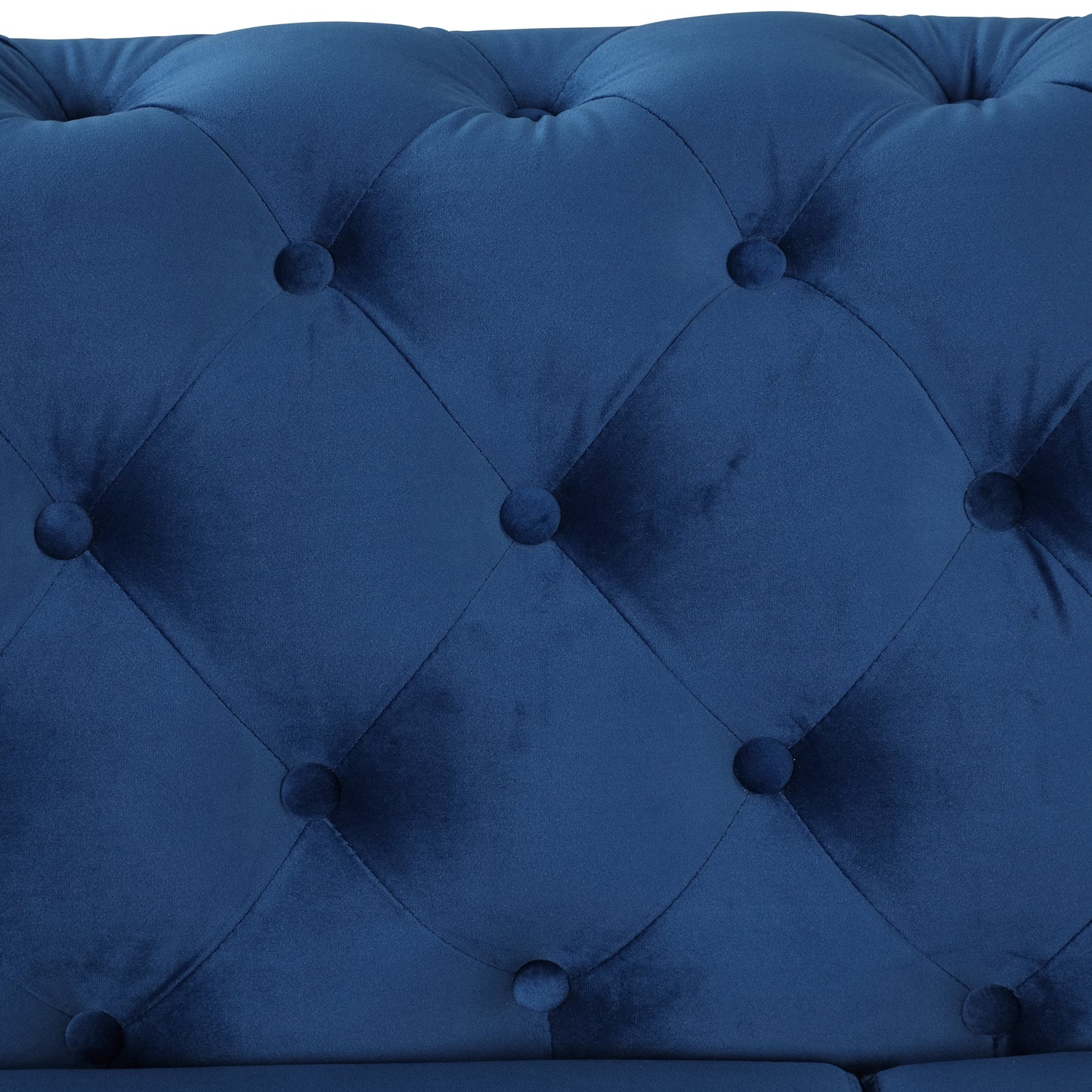 Velvet Upholstered Accent Chair with Button Tufted Back, Ideal for Living Room, Bedroom, or Small Spaces - 40.5 Inch, Blue