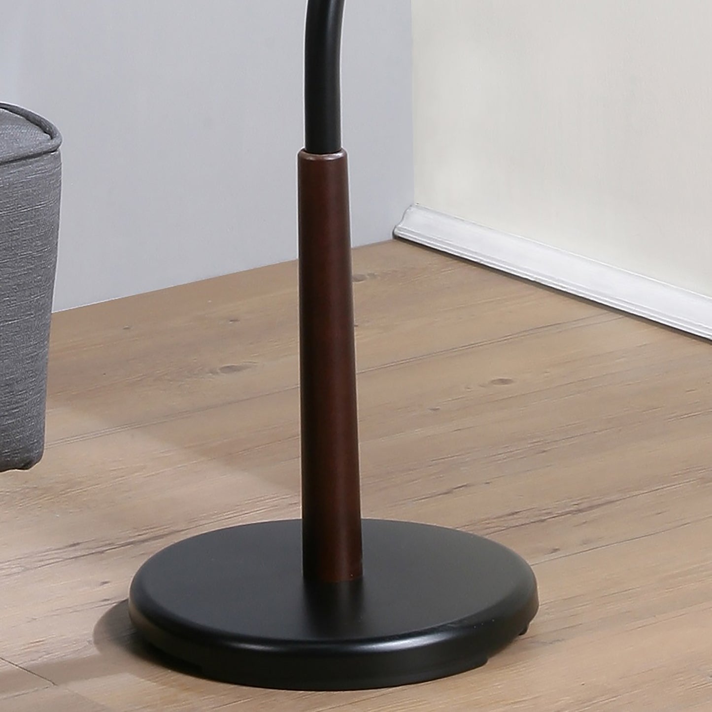 Arles Metal Black and Walnut Standing Coat Rack