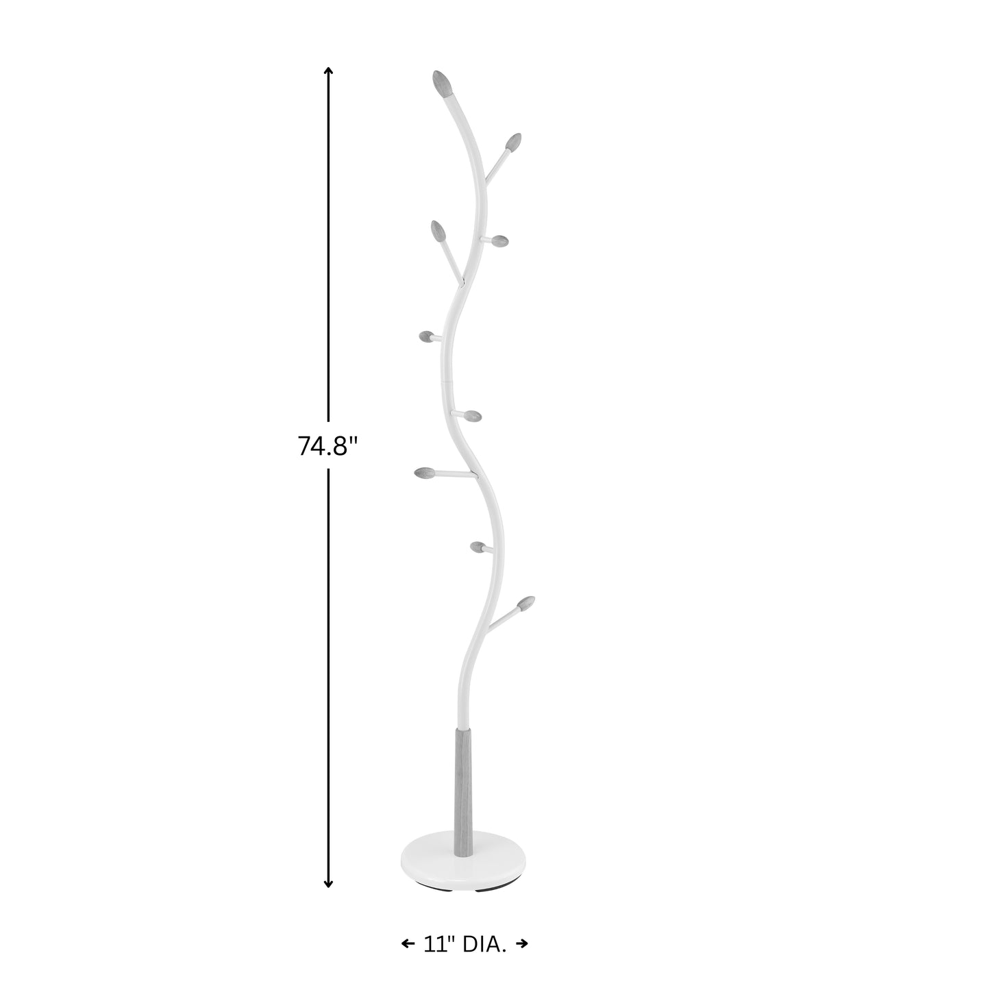 Arles Metal Black and Walnut Standing Coat Rack