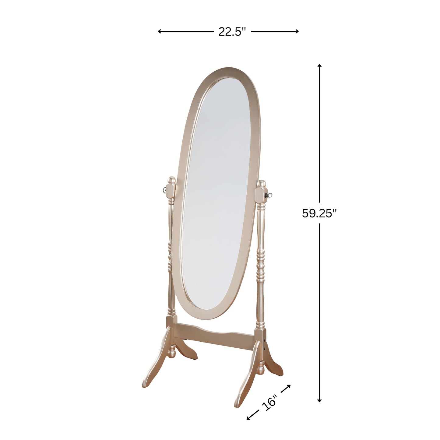Roundhill Furniture Traditional Queen Anna Style Wood Floor Cheval Mirror