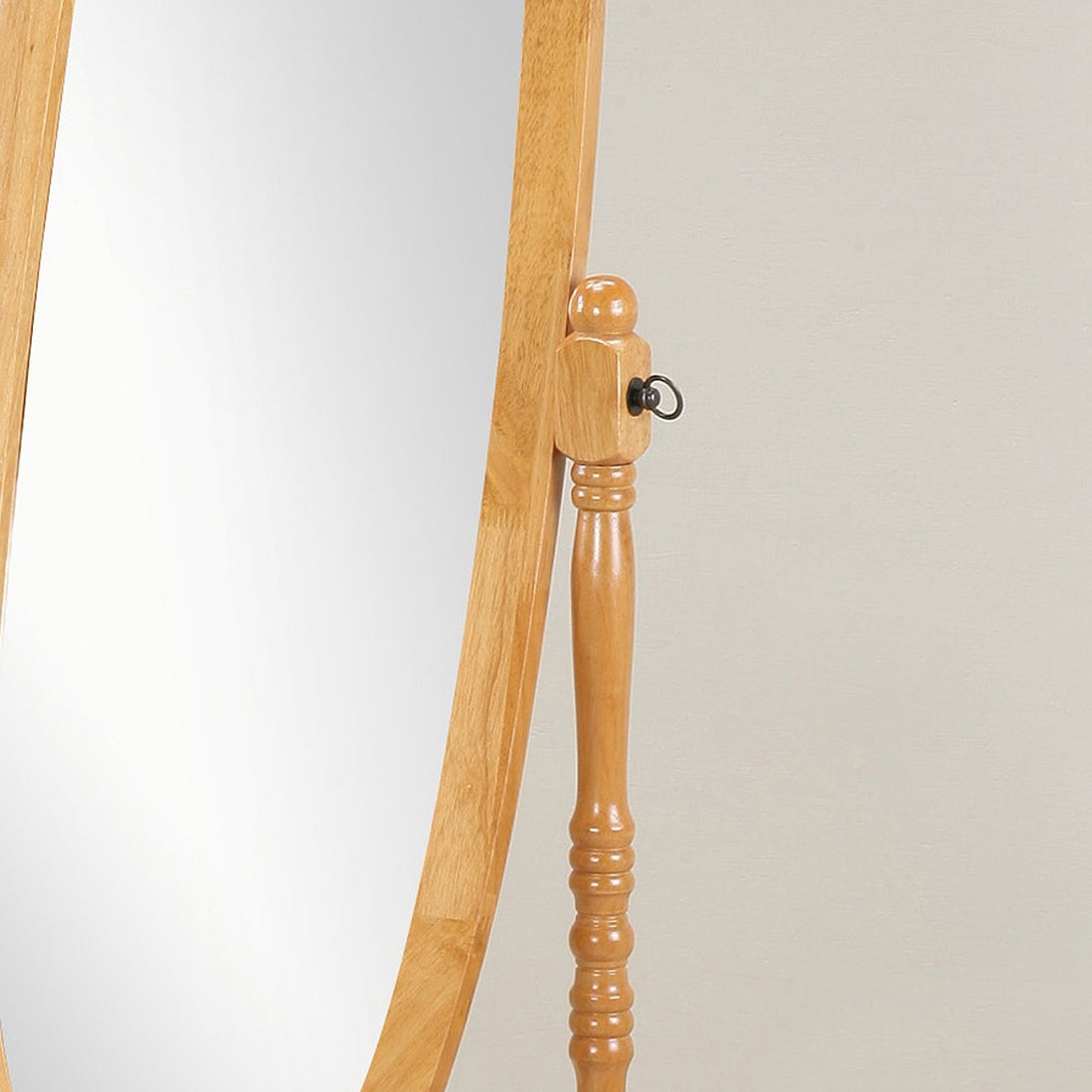Traditional Style Wood Cheval Floor Mirror  in Oak finish