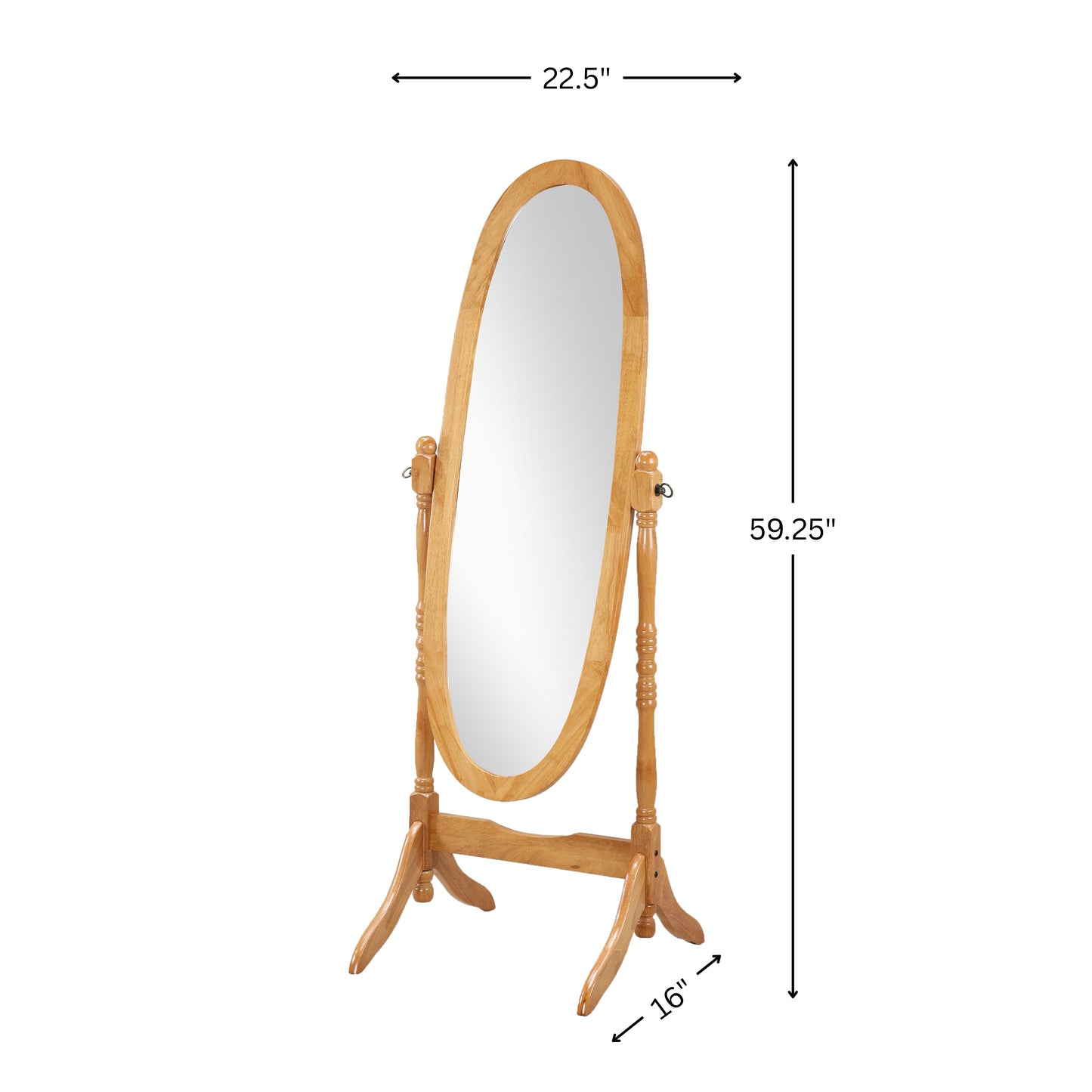 Roundhill Furniture Traditional Queen Anna Style Wood Floor Cheval Mirror