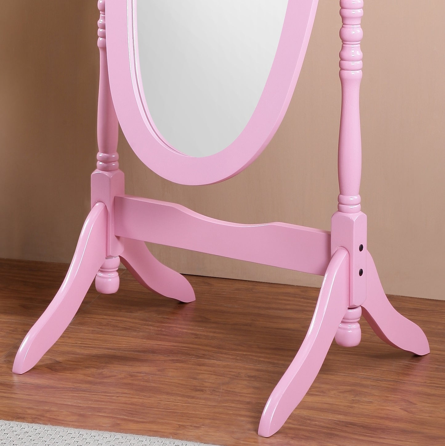 Roundhill Furniture Traditional Queen Anna Style Wood Floor Cheval Mirror
