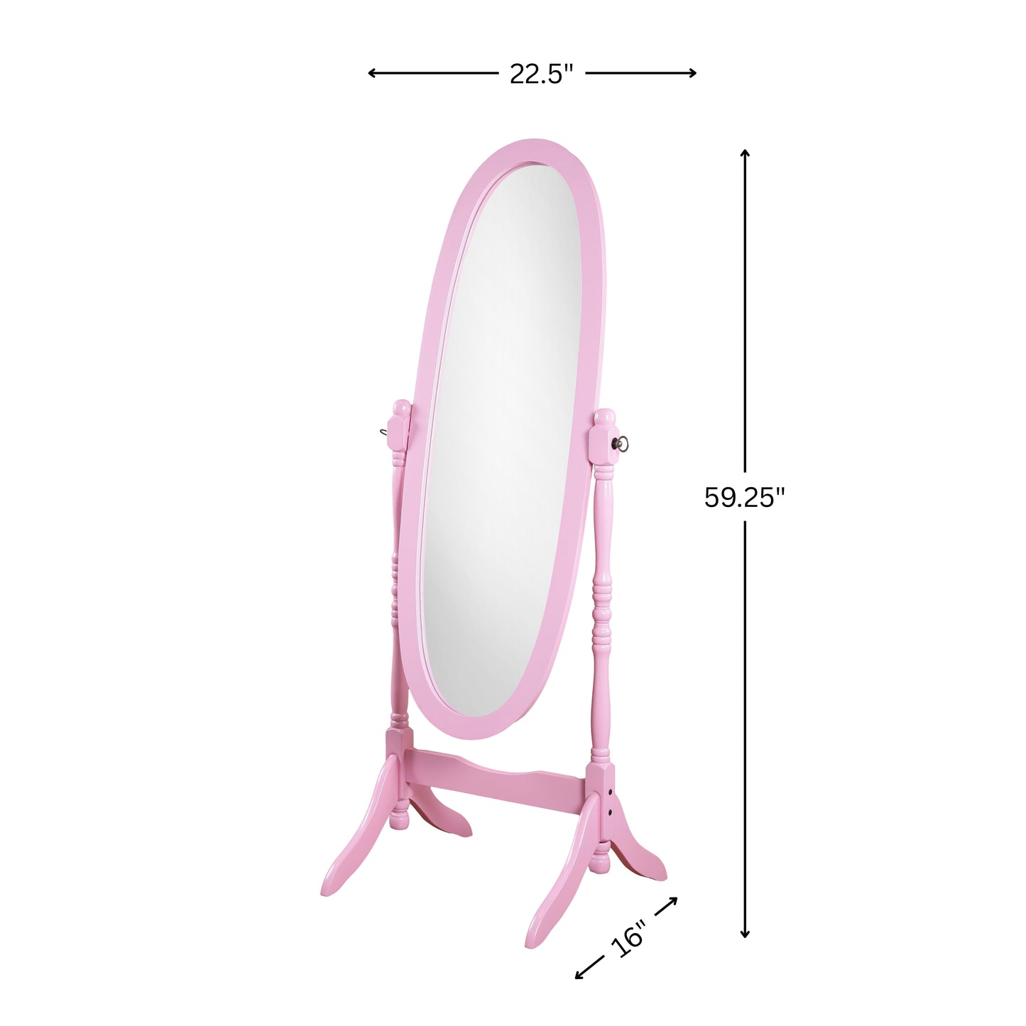 Roundhill Furniture Traditional Queen Anna Style Wood Floor Cheval Mirror