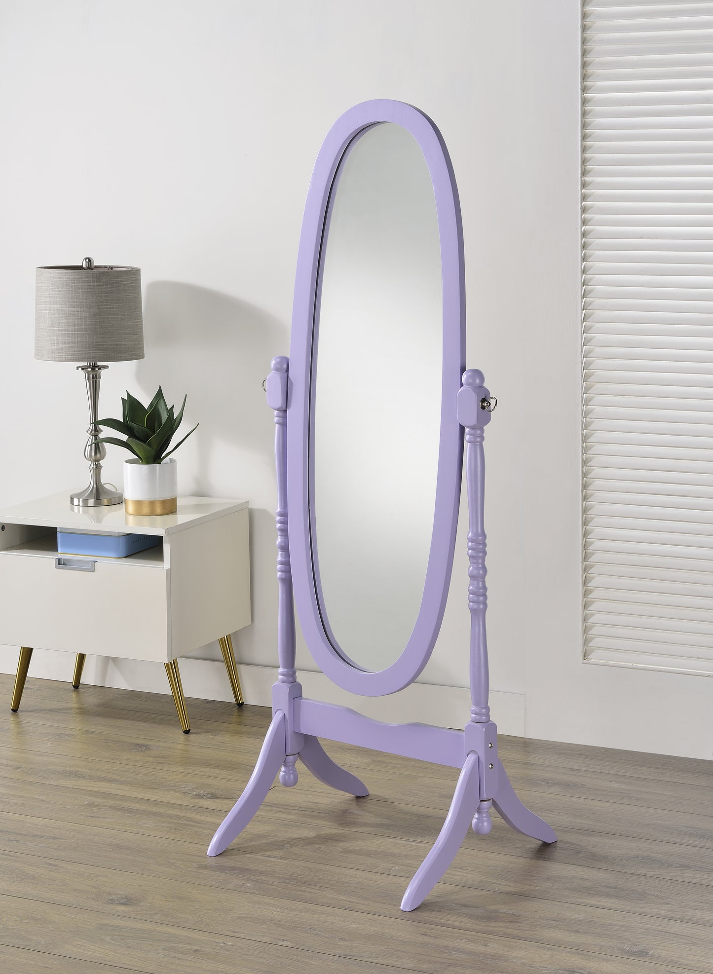 Roundhill Furniture Traditional Queen Anna Style Wood Floor Cheval Mirror