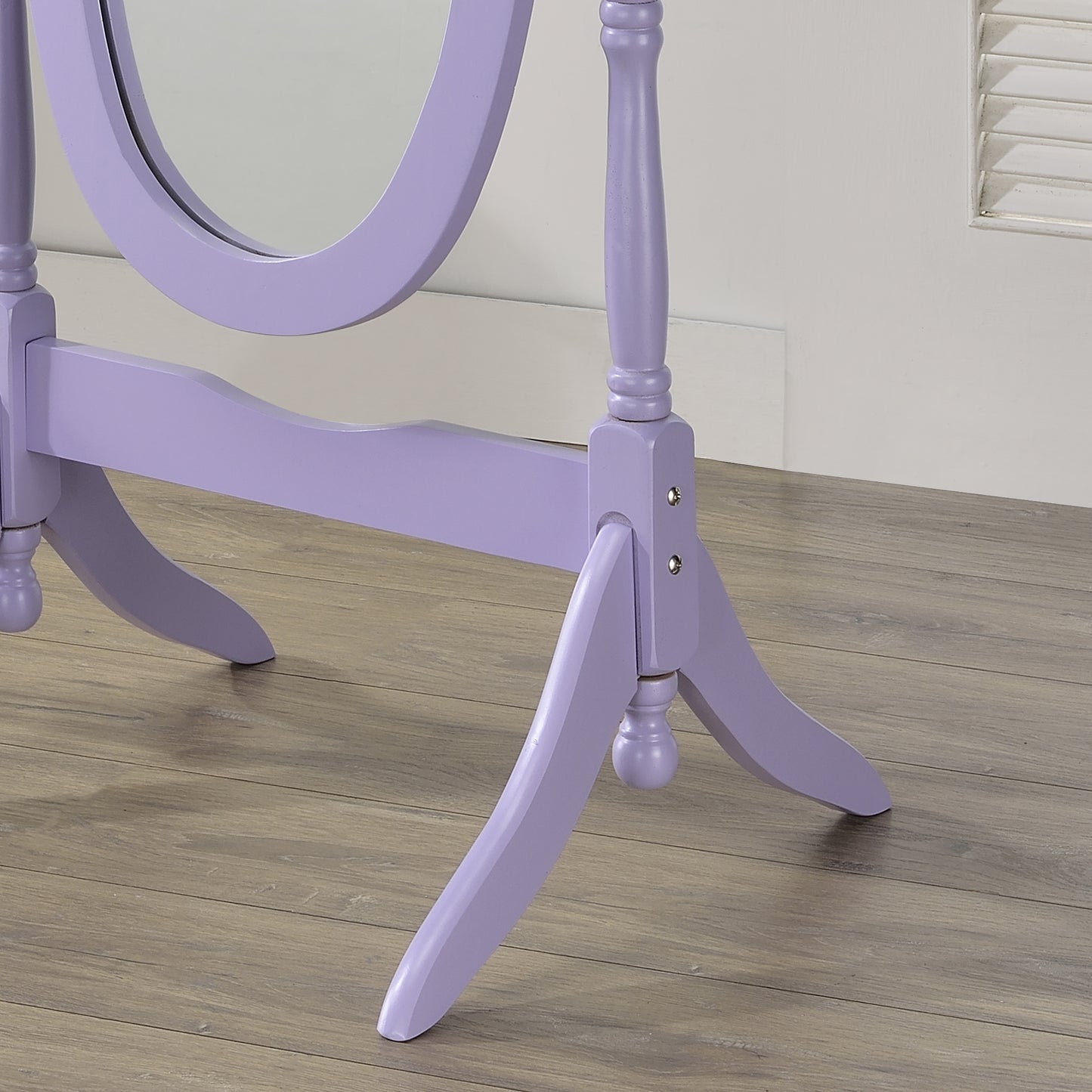 Roundhill Furniture Traditional Queen Anna Style Wood Floor Cheval Mirror
