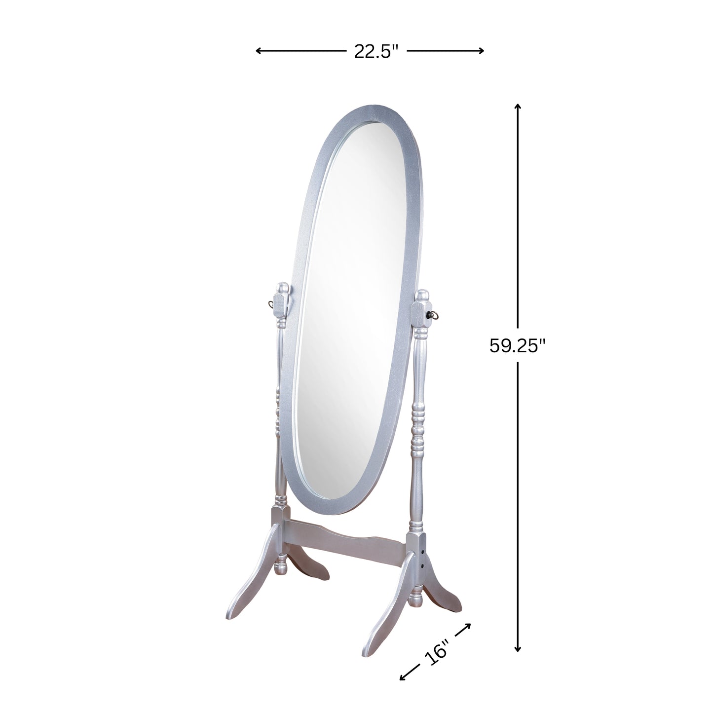 Roundhill Furniture Traditional Queen Anna Style Wood Floor Cheval Mirror