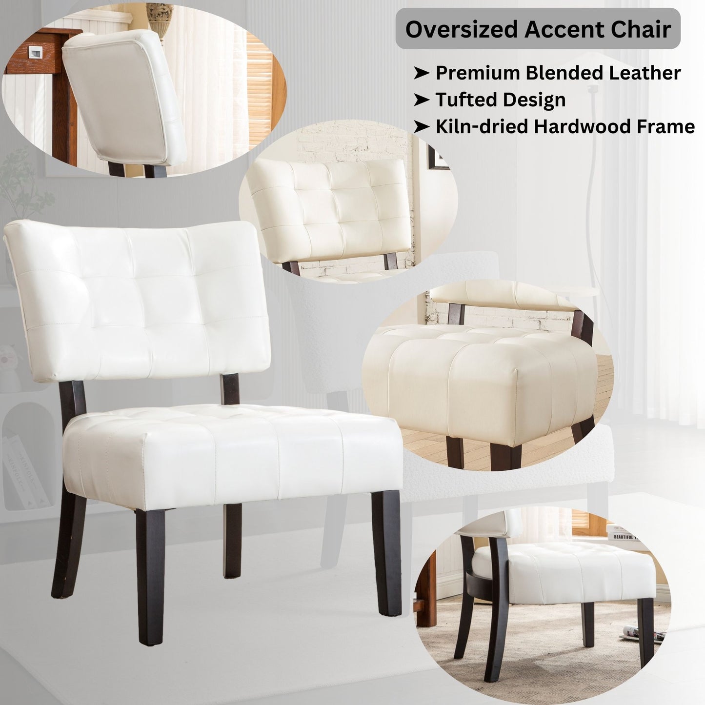 Movile Tufted Accent Chair, Oversized Seating