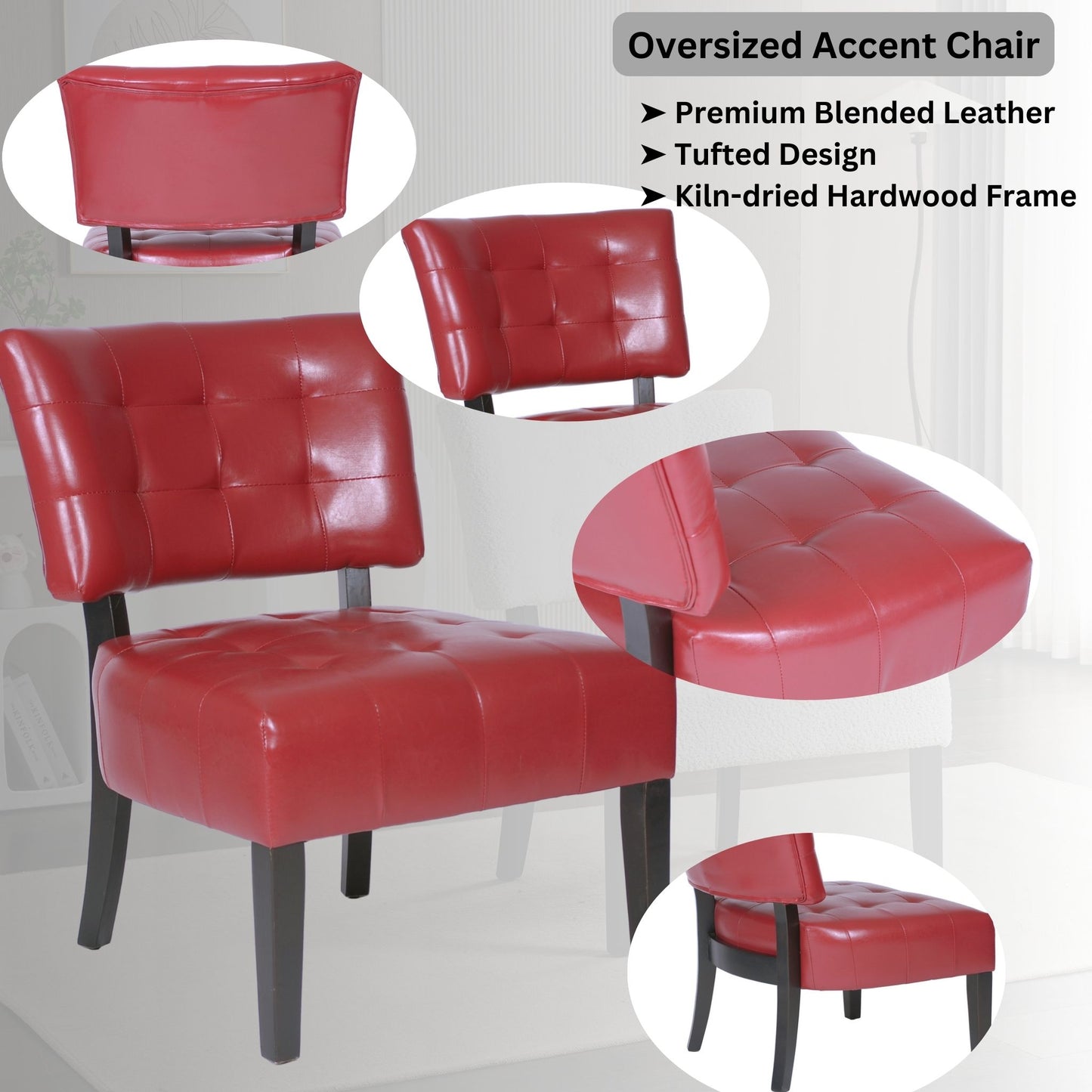 Movile Tufted Accent Chair, Oversized Seating