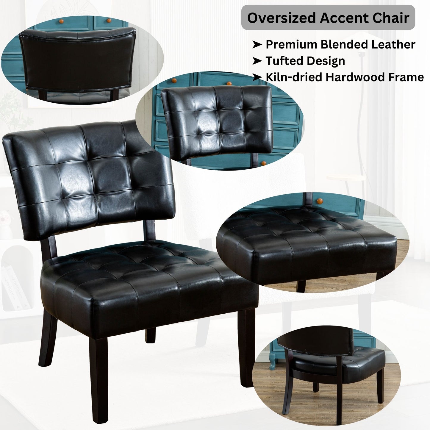 Movile Tufted Accent Chair, Oversized Seating