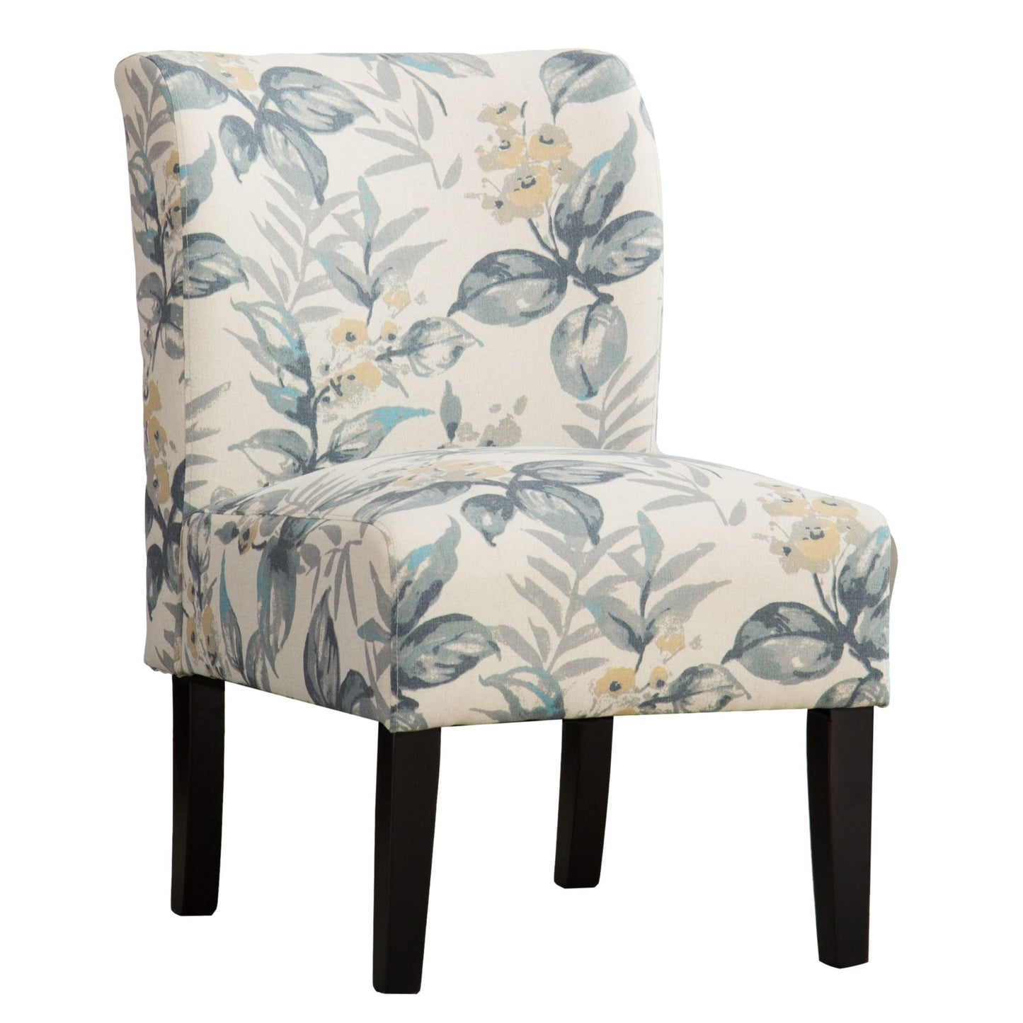 Capa Print Fabric Armless Contemporary Accent Chair