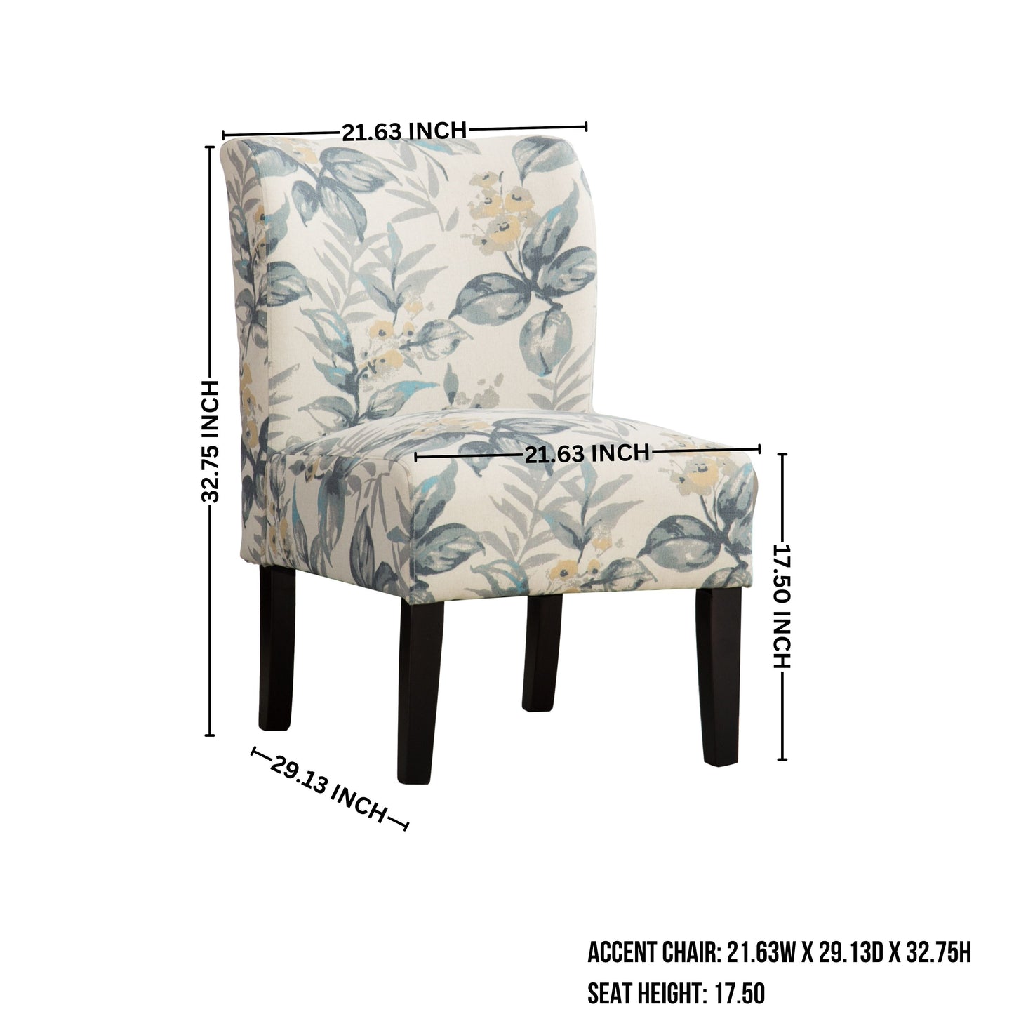 Capa Print Fabric Armless Contemporary Accent Chair