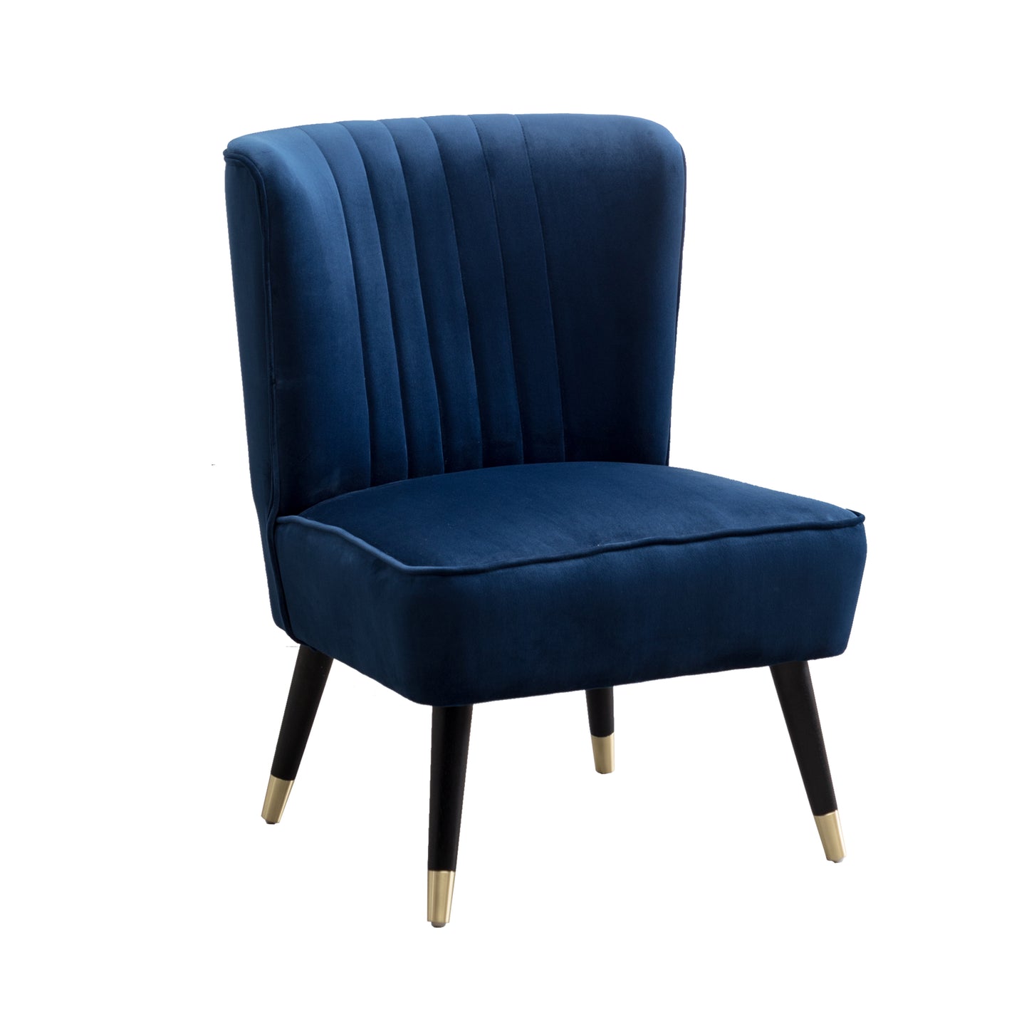 Elon Contemporary Velvet Upholstered Accent Chair, Blue