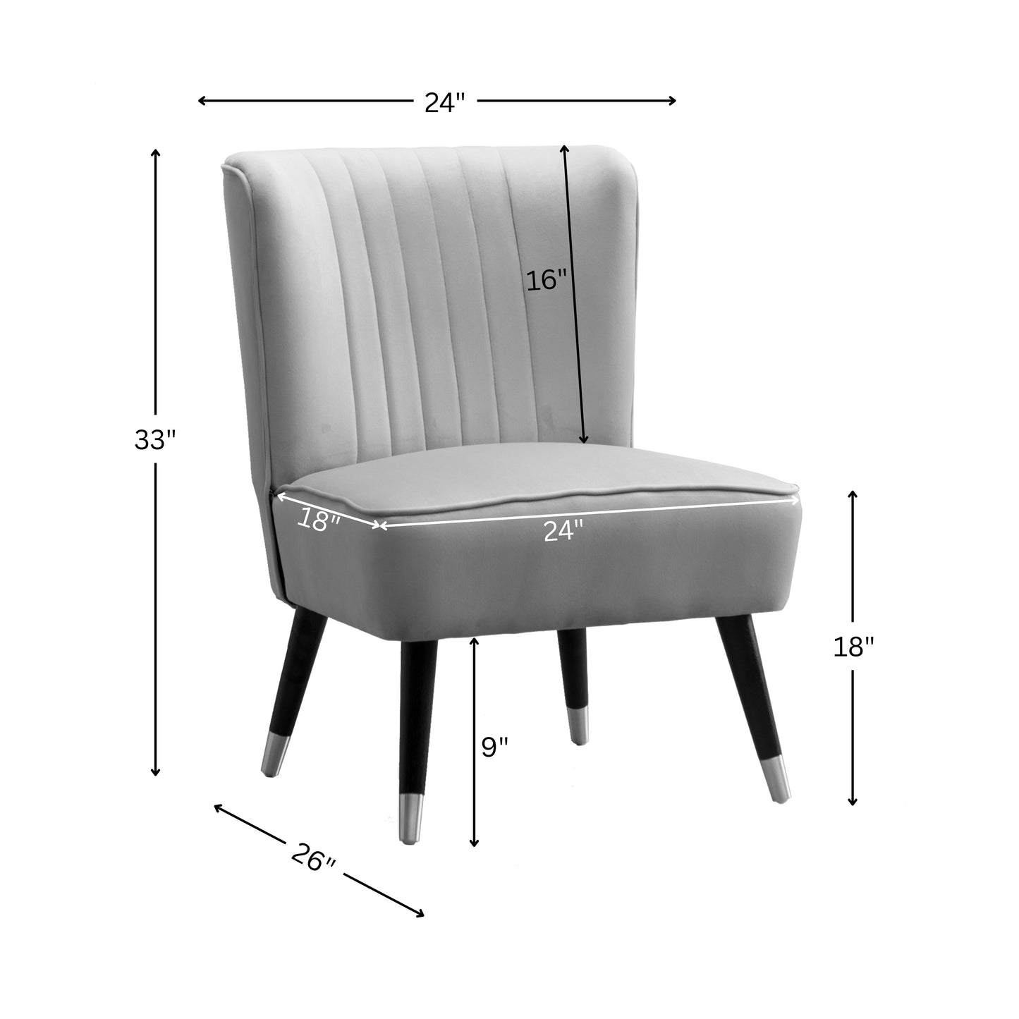 Elon Contemporary Velvet Upholstered Accent Chair, Blue