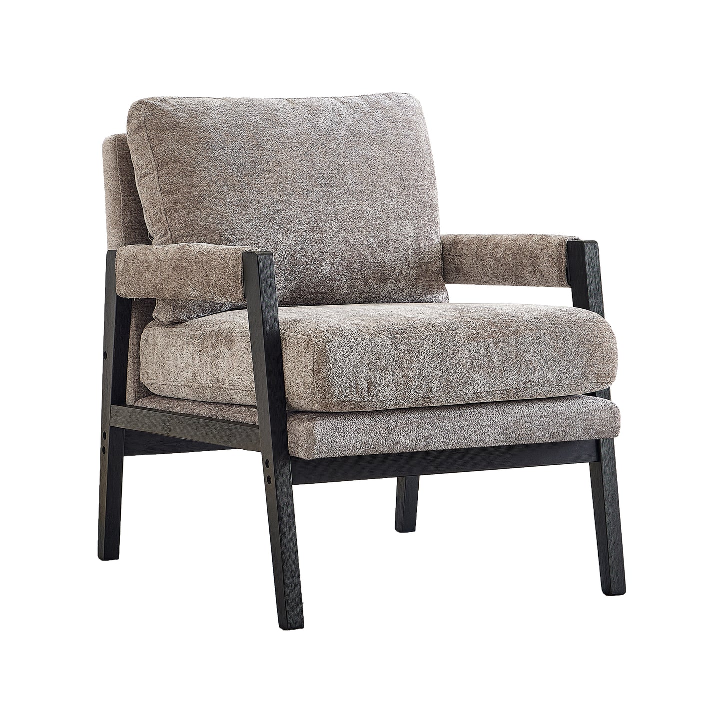 Roundhill Furniture Kelly Mid-Century Modern Chenille Upholstered Accent Armchair, Available in 5 Colors