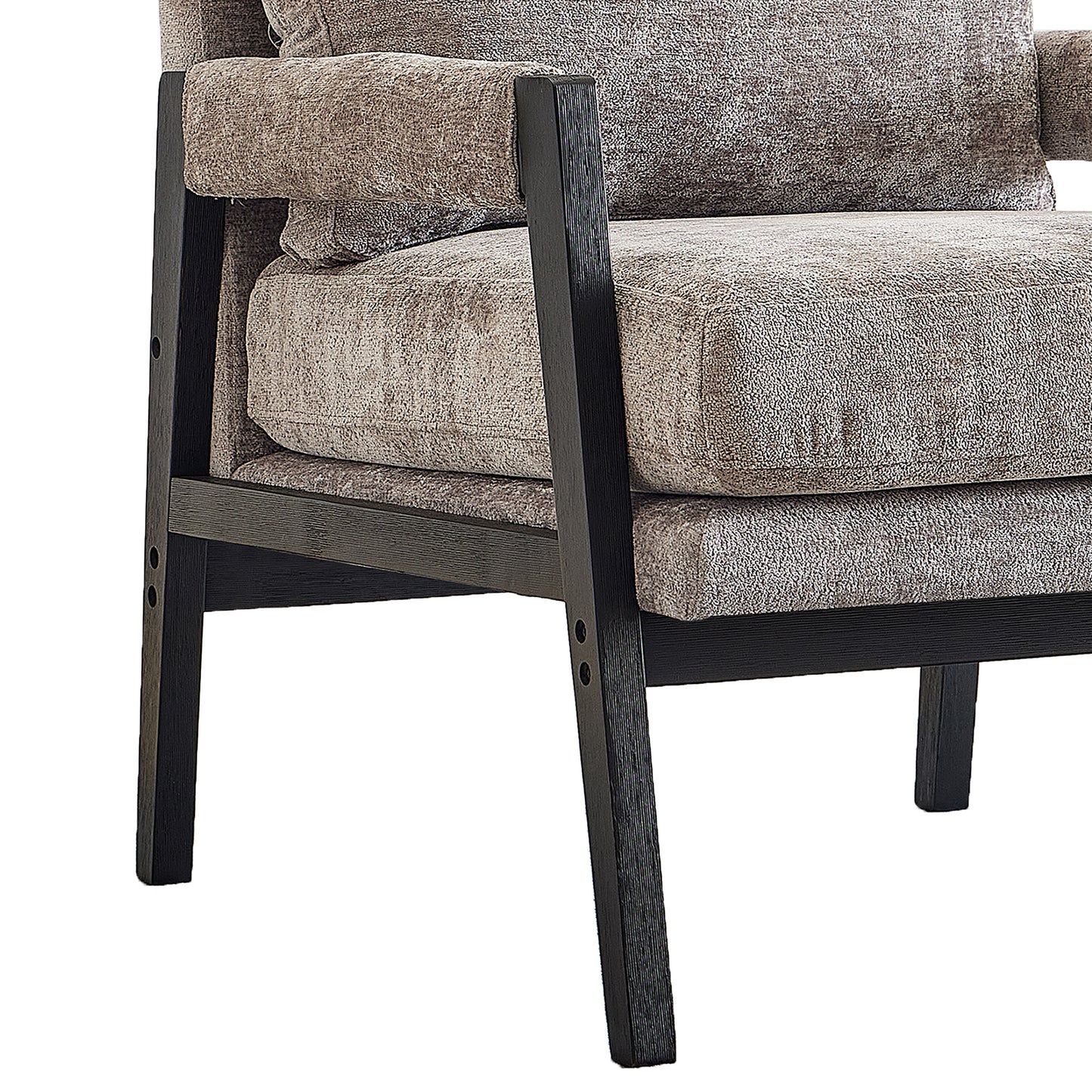 Roundhill Furniture Kelly Mid-Century Modern Chenille Upholstered Accent Armchair, Available in 5 Colors