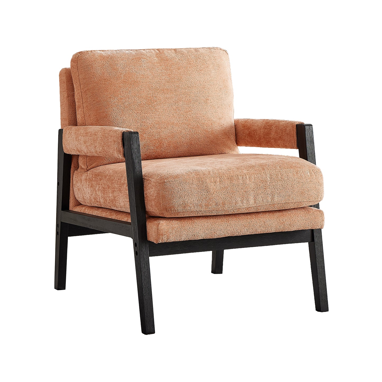 Roundhill Furniture Kelly Mid-Century Modern Chenille Upholstered Accent Armchair, Available in 5 Colors