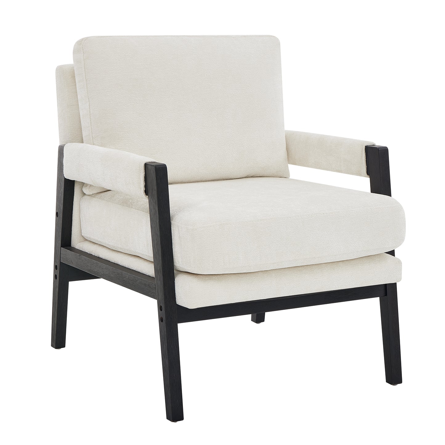 Roundhill Furniture Kelly Mid-Century Modern Chenille Upholstered Accent Armchair, Available in 5 Colors